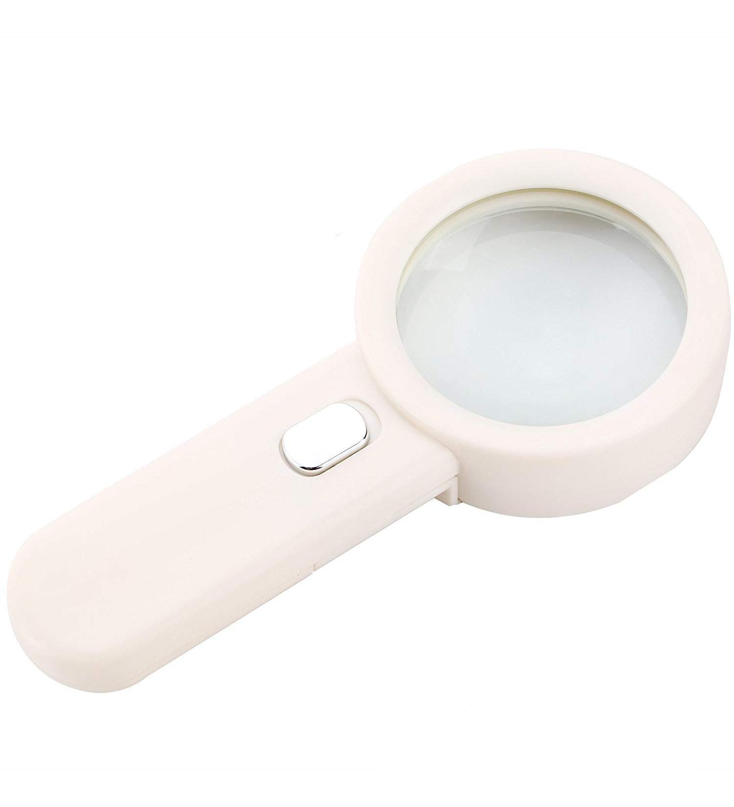 10x Glass Handheld LED Lighting Magnifier Old Man Reading Appreciation HD Lens for Seniors Low Vision Books Pages Magazines Newspapers Maps Made in China - Buy Online on GoSupps.com
