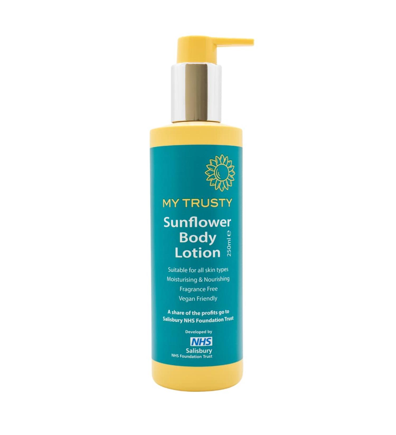 My Trusty Sunflower Body Lotion Suitable for Dry Skin and Skin Prone to Eczema Vegan Friendly with Natural Ingredients Fragrance Free 250ml - Buy Online on GoSupps.com