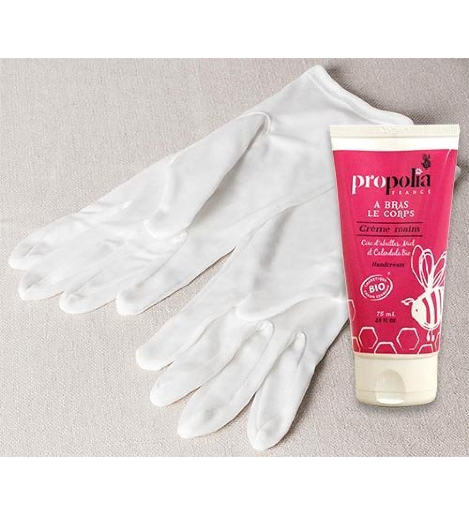CLIMSOM - Hand Cream and Silk Gloves, Natural Intense Repair Care, Moisturizing, Protective for Fragile and Very Dry Hands