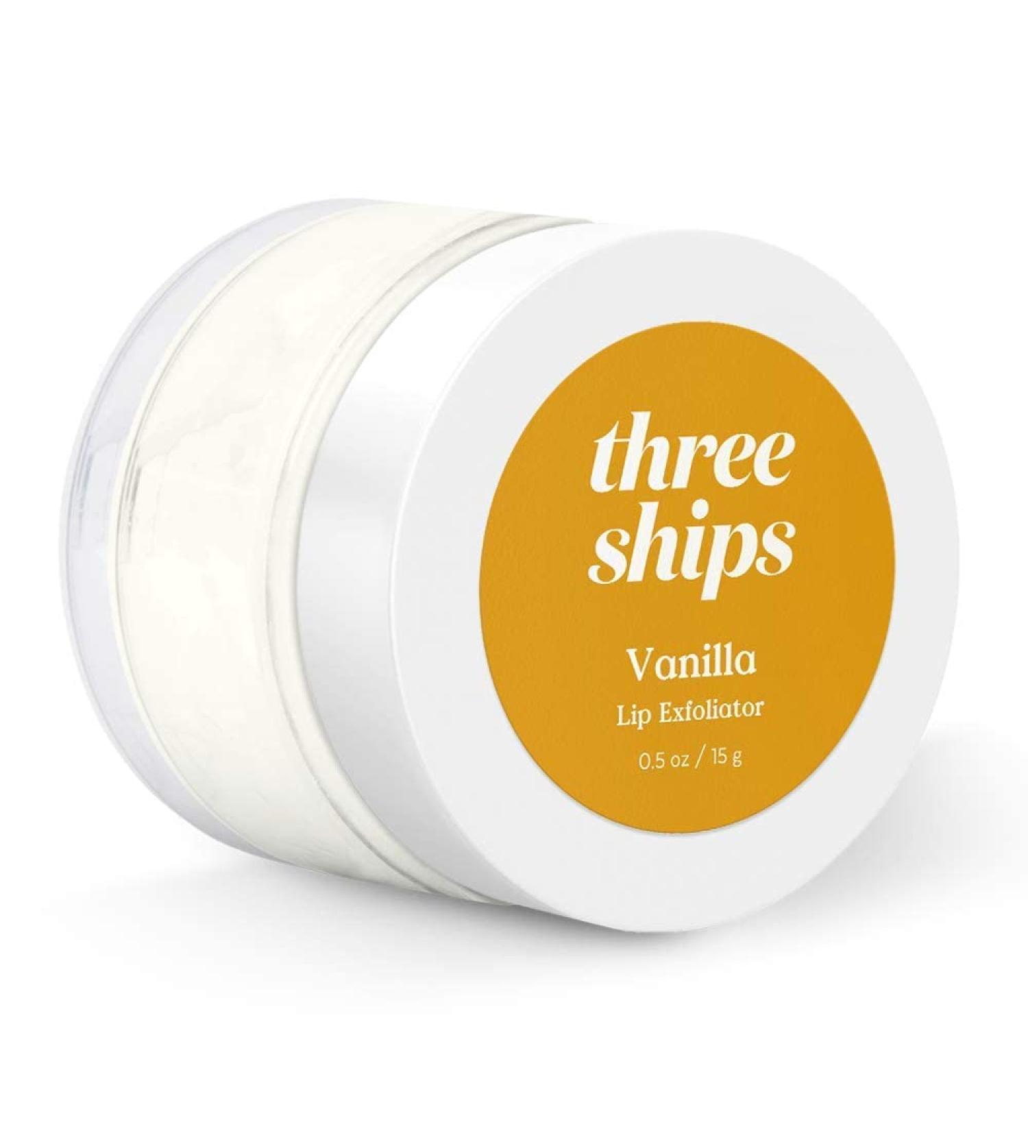 Three Ships Vanilla Lip Exfoliator - Vegan Lip Polish & Moisturizer | As Seen on TV | Soothing, Hydrating & Reviving Natural Lip Scrub - 15g - Buy Online on GoSupps.com