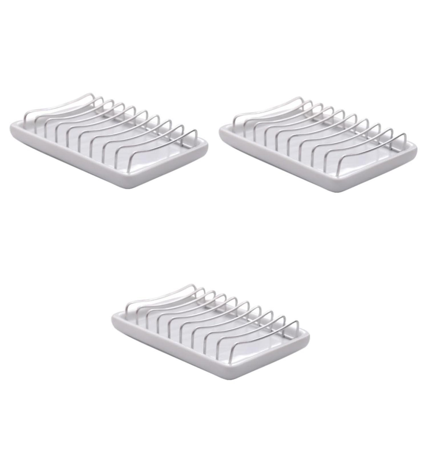 Ciieeo 3 Pcs Ceramic Soap Drainer Soap Holder for Soap Dish Holder Soap Dishes Soap Coaster Shower Soap Dish Christmas Tins with Lids Ceramic Soap Dish Single Layer White Soap Dispenser - Buy Online on GoSupps.com