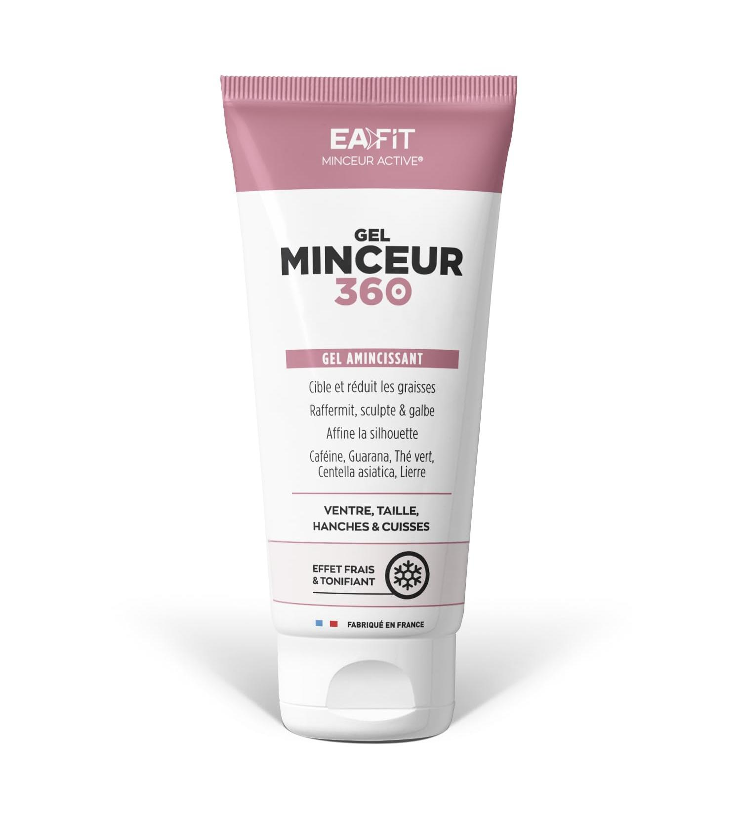 Eafit Minceur - SLIMMING GEL 360 - SLIMMING GEL - Guarana - Green tea - Menthol - Reduces fat - Firms Refines the silhouette - Fresh and Toning effect - Stomach - Hips - Thighs - 200 ml - Buy Online on GoSupps.com