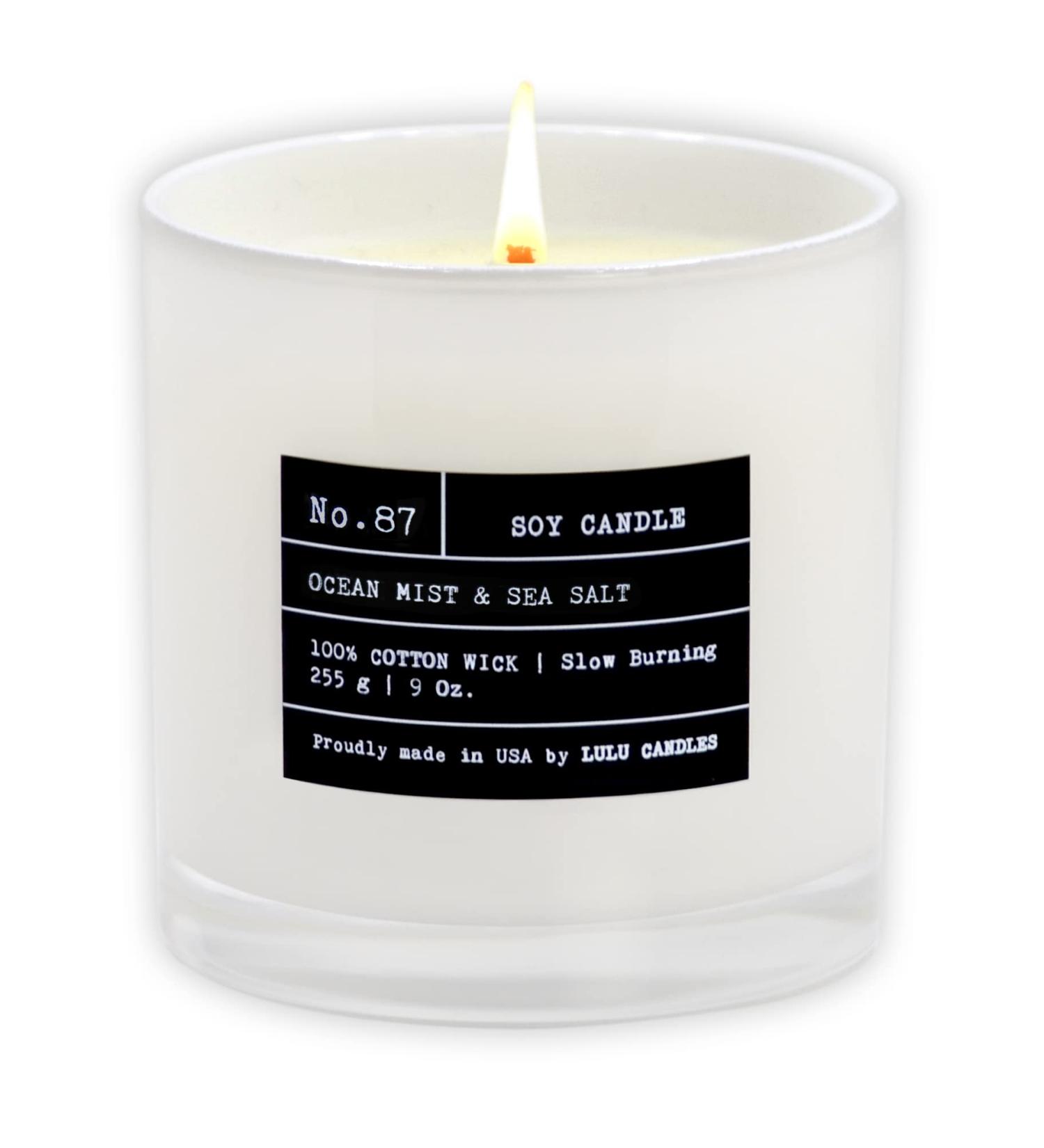 Lulu Candles Ocean Mist & Sea Salt - Luxury Scented Soy Candle | Hand Poured 9 Oz | Highly Scented & Long Lasting | Shop Internationally - Buy Online on GoSupps.com