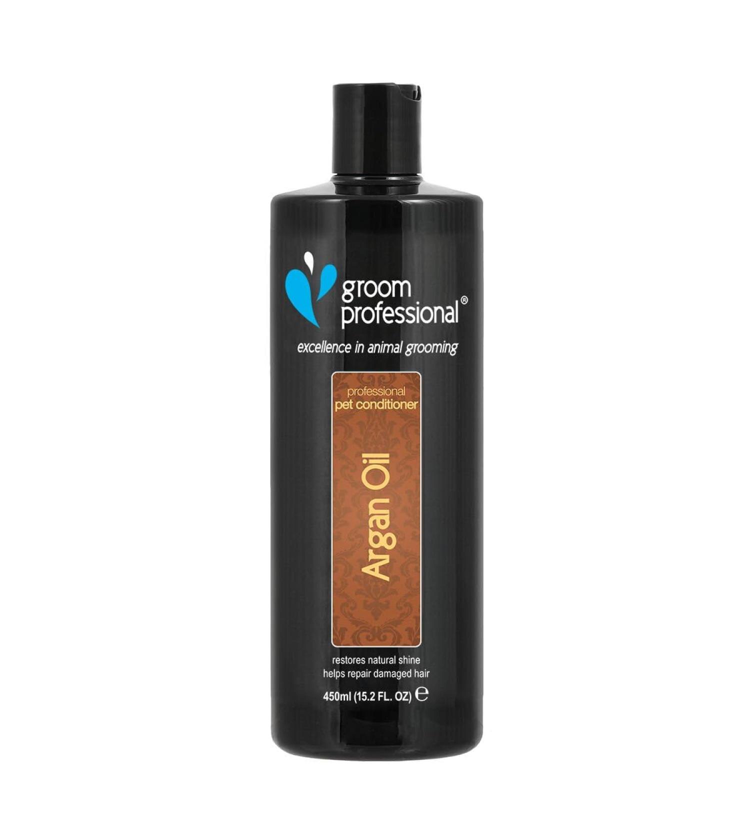 GROOM PROFESSIONAL Argan Oil Dog Conditioner 450ml - Repairing & Detangling Formula for Dry, Itchy Skin | Ideal for Dogs with Damaged Hair - Buy Online on GoSupps.com