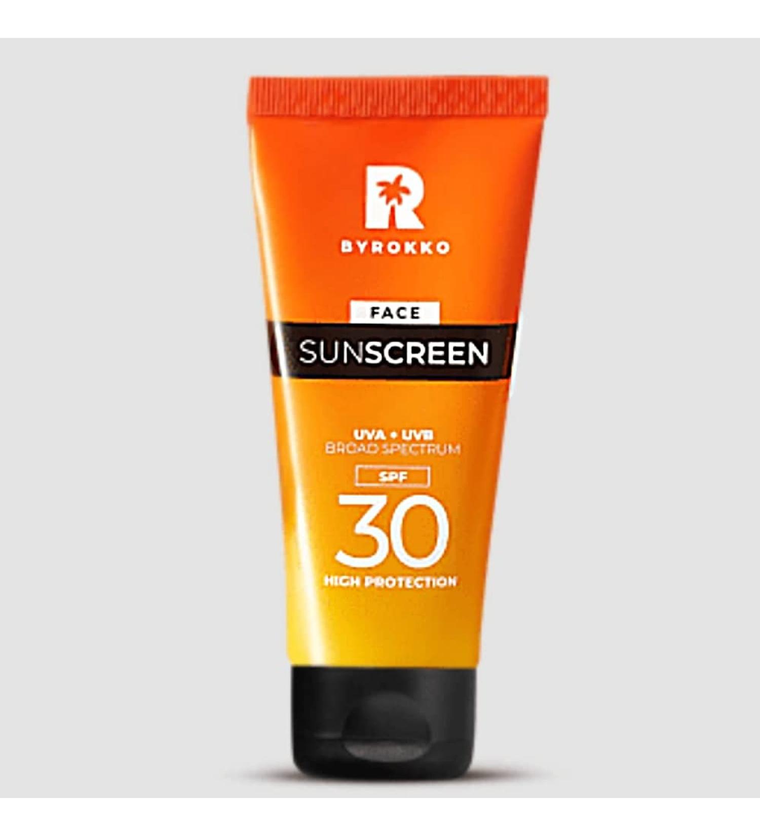 BYROKKO Face Sunscreen SPF 30 - High UVA/UVB Protection Emulsion (50 ml) - Buy Online on GoSupps.com