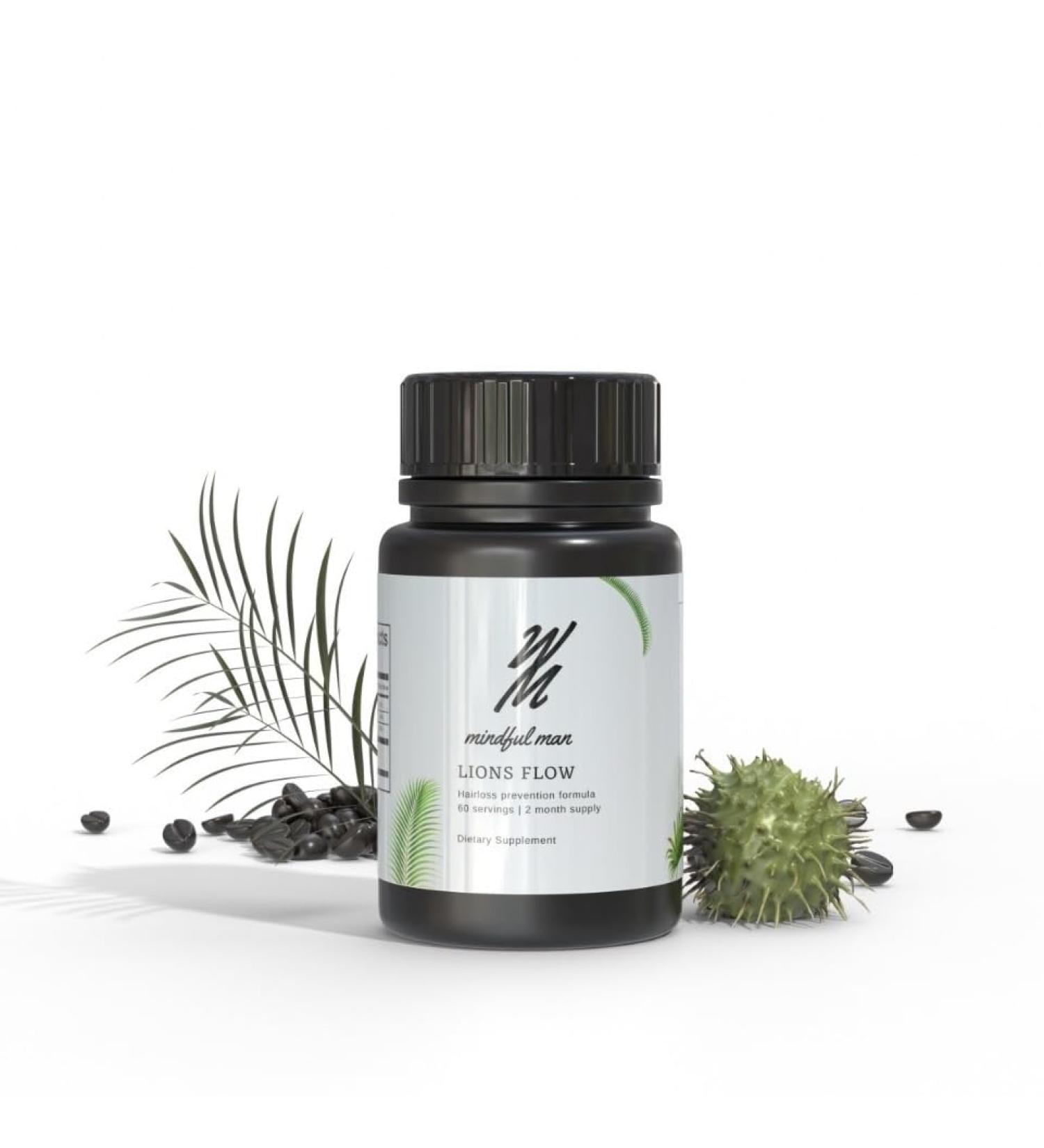 Advanced Potent Lion's Flow Hair Regrowth Supplement - Natural DHT Blocker for Thicker Fuller Hair | Fast-Acting & Clinically Proven Hair Loss Treatment (2-Month Supply - Buy Online on GoSupps.com