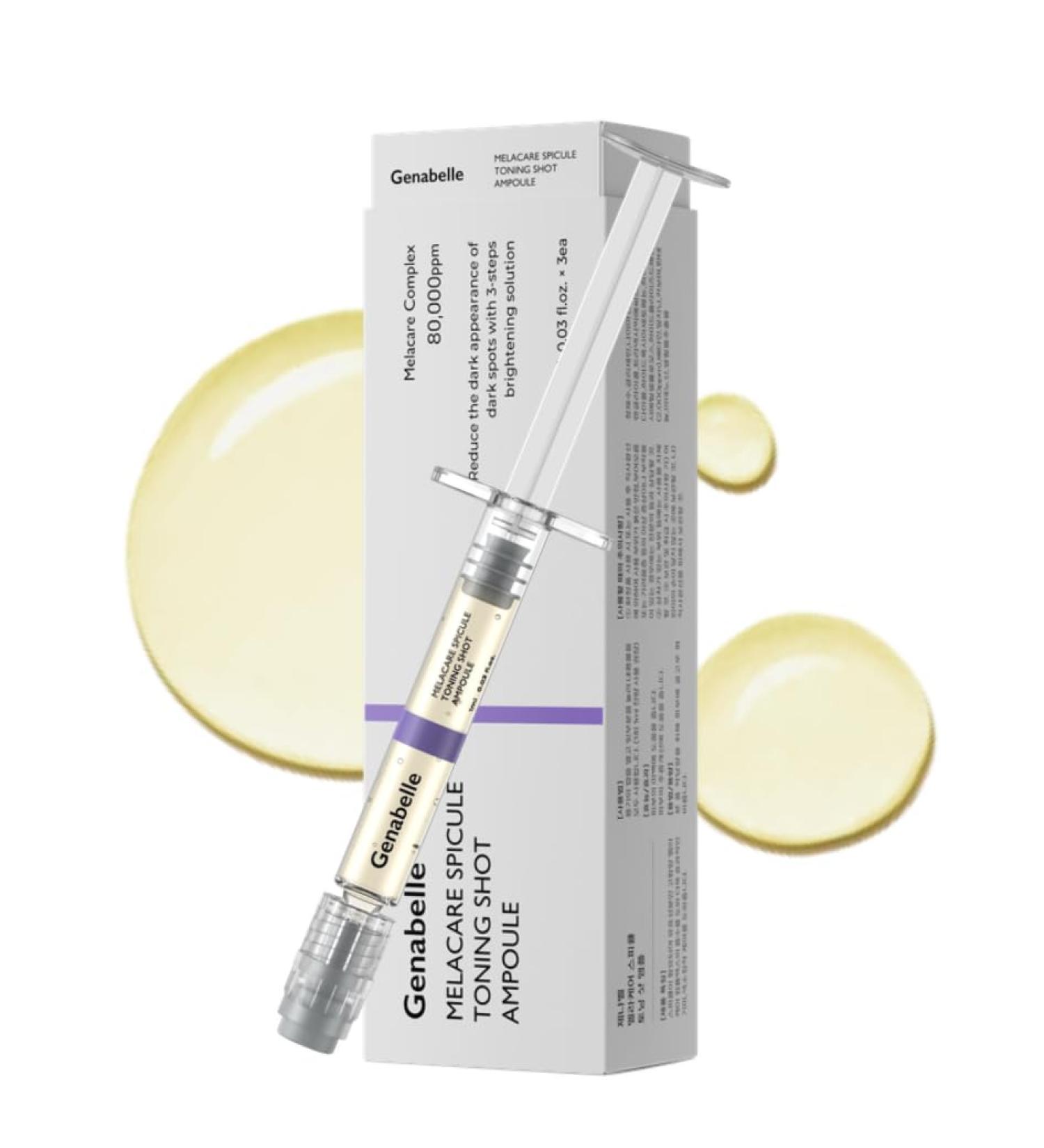 Genabelle Melacare Spicule Toning Shot Ampoule Skin Clarifying Serum with 80 000ppm Melacare Complex Spicule Technology for Glow Pore Refining & Hydration 0.03 fl oz* 3ea - Buy Online on GoSupps.com