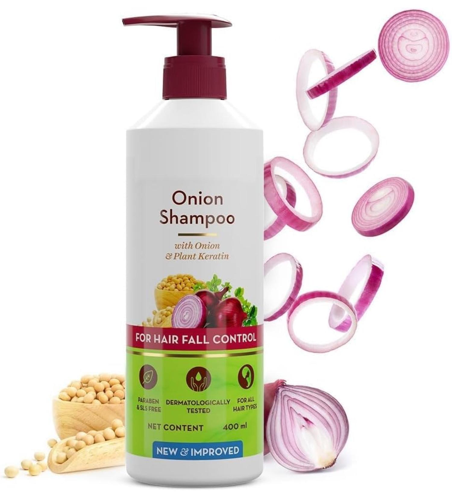 Hyd Onion Shampoo for hair growth and hair loss control with onion and plant keratin Reduces hair loss Strengthens and softens hair For men and women 400ml - Buy Online on GoSupps.com