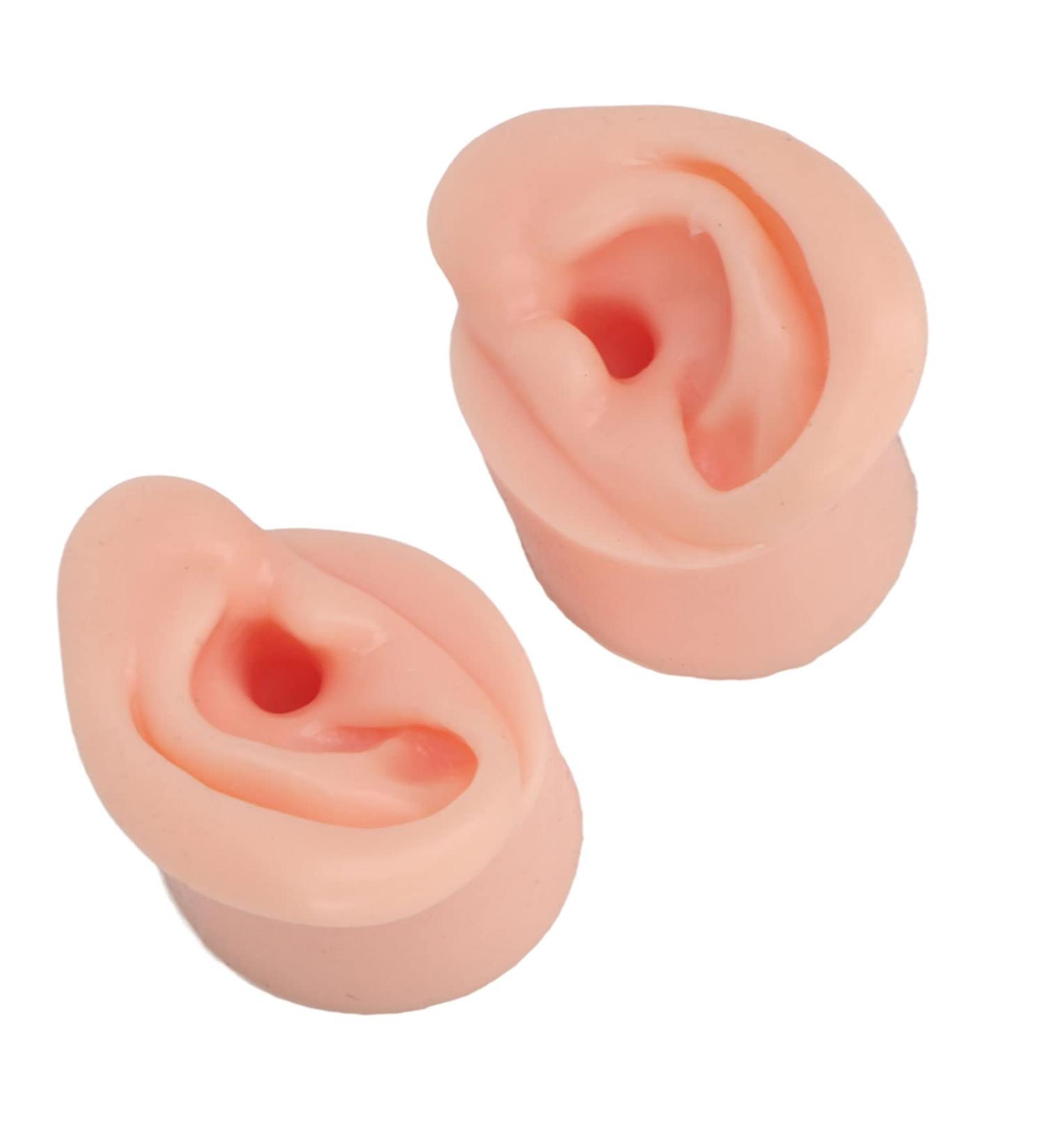 Practice Ear Model Soft Elastic Jewelry Display 1 Pair Ear Model for Beginner for Piercing Salon(Light Skin Color) - Buy Online on GoSupps.com