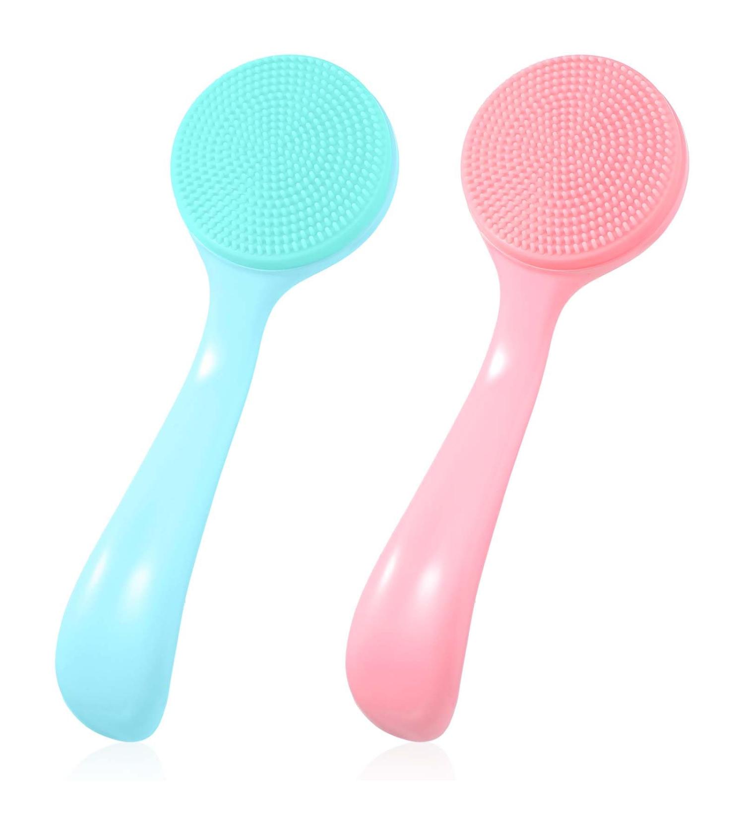Amabro Silicone Manual Facial Cleansing Brush Skin Friendly Face Cleaning Scrubber Silicone Face Scrubber Exfoliating Brush for Exfoliating Massaging Remove Blackheads Makeup Skincare Removal - Buy Online on GoSupps.com