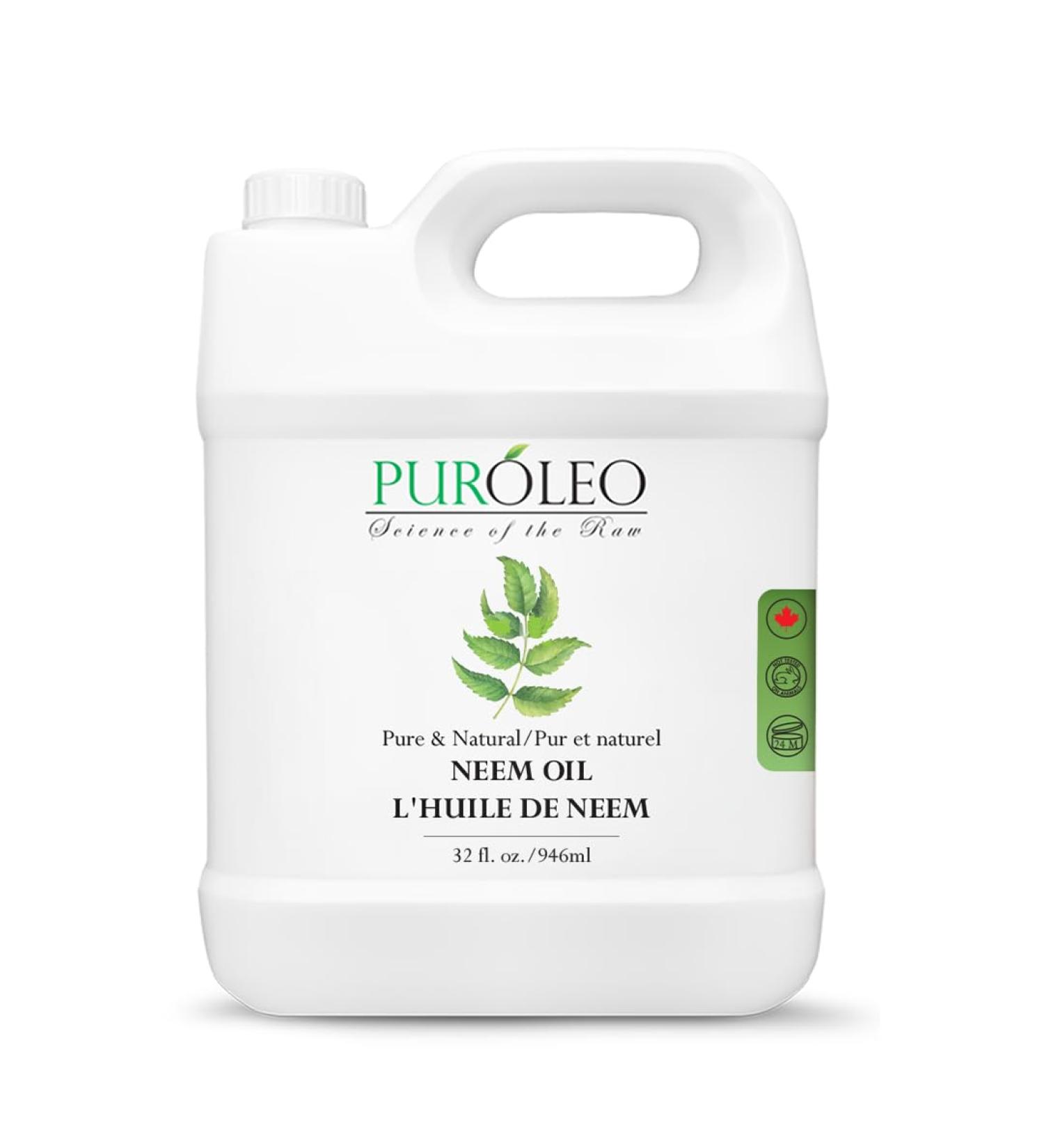 PUROLEO NEEM Oil 32 Fl Oz/946 ML (Packed in Canada) 100% Pure and Natural Neem Oil for Multipurpose Use | Neem Oil extracted from NEEM Plante Chemical Free Neem Oil Spray 32 Fl Oz (Pack of 1) - Buy Online on GoSupps.com