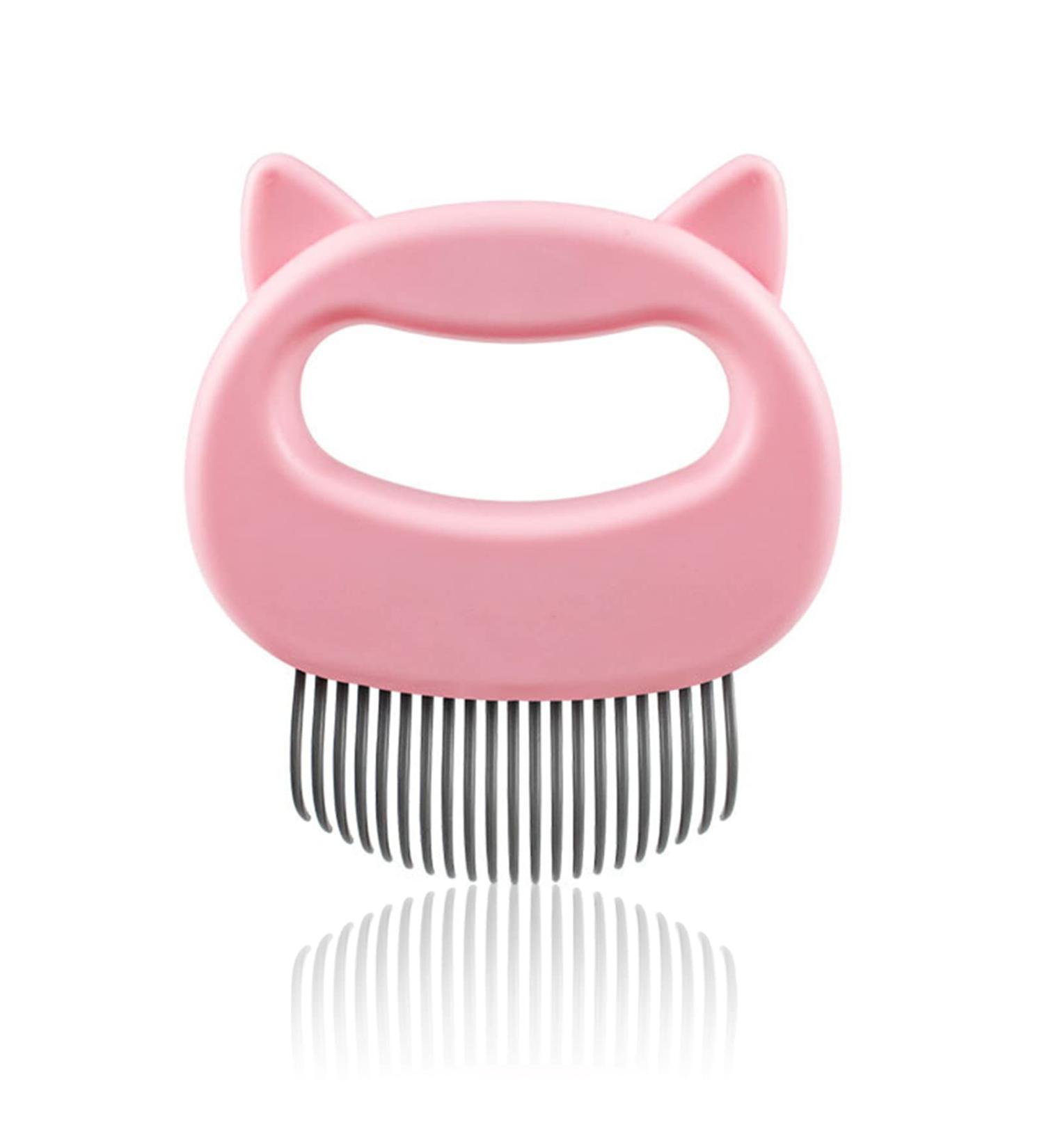 Pet Hair Removal Massaging Cat Comb | Shedding & Grooming Brush for Long/Short Hair | Slicker Brush for Matted Fur | Pink - Buy Online on GoSupps.com