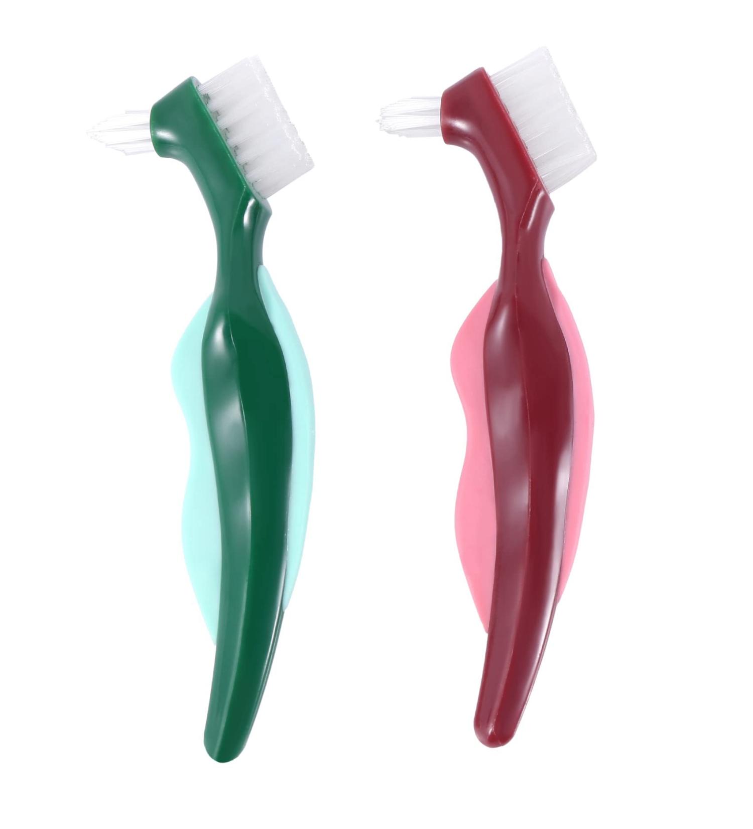 Qtynudy Premium 2-Part Toothbrush with Hard Prosthesis Brush - Multi-Layered Bristles & Portable Double Side Cleaning Brush | International Shipping Available - Buy Online on GoSupps.com