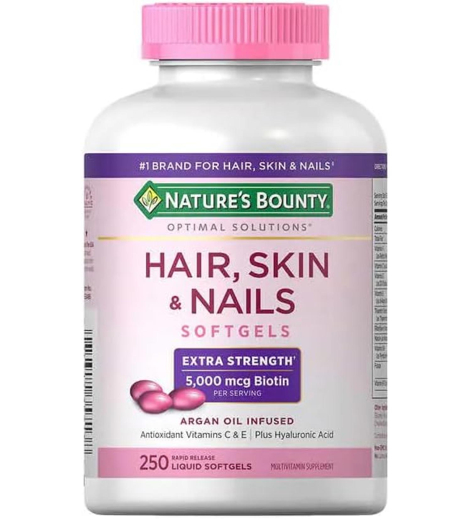 Generic Nature s-Bounty Hair  Skin and Nails 5000 mcg - 250 Softgels - Buy Online on GoSupps.com