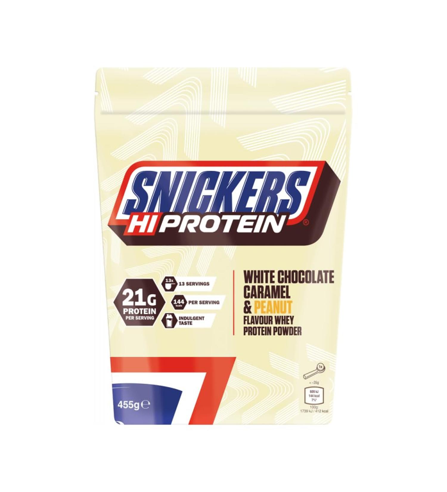 Snicker White Protein Powder (455g) White Chocolate Caramel & Peanuts - Buy Online on GoSupps.com