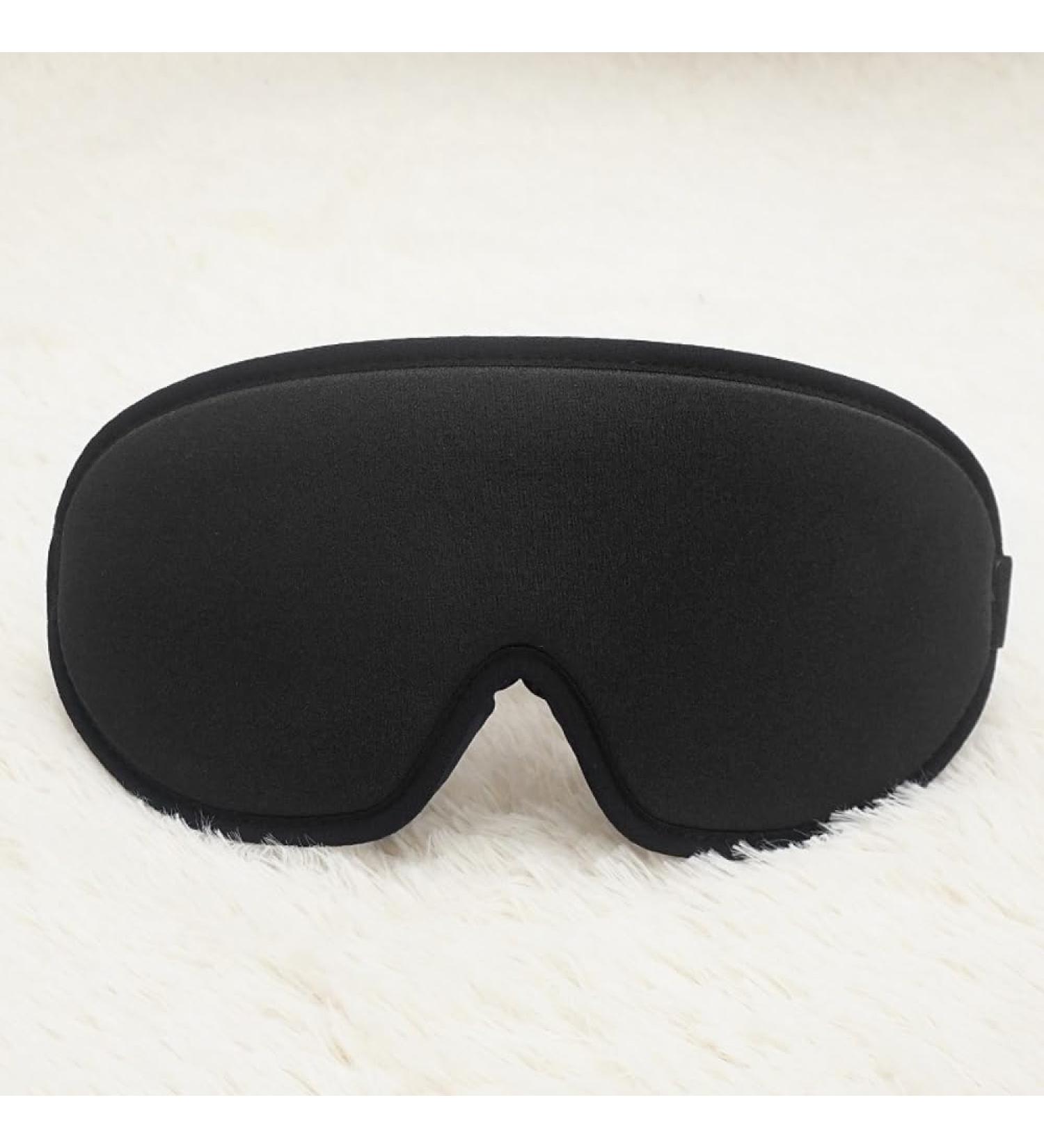 Upgraded 3D Contoured Sleep Mask for Women & Men - Adjustable Soft Eye Mask for Comfortable Sleep - Breathable Dark Black Design - Buy Online on GoSupps.com
