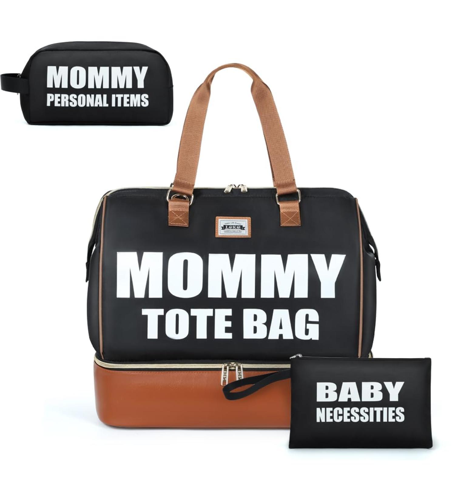 Lekebaby Baby Changing Bag Nappy Tote Diaper Bag with Storage | Messenger Bag for Mom and Dad | Black - Buy Online on GoSupps.com