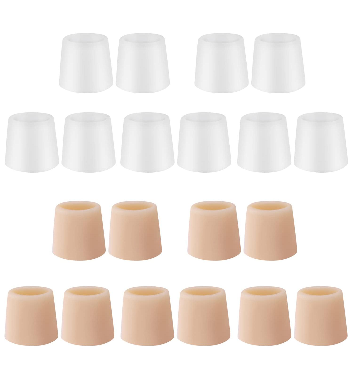 20 Pieces Toe Caps Protector - Silicone Small Toe Pads for Friction Reduction (Skin Color & White) | International Shipping - Buy Online on GoSupps.com