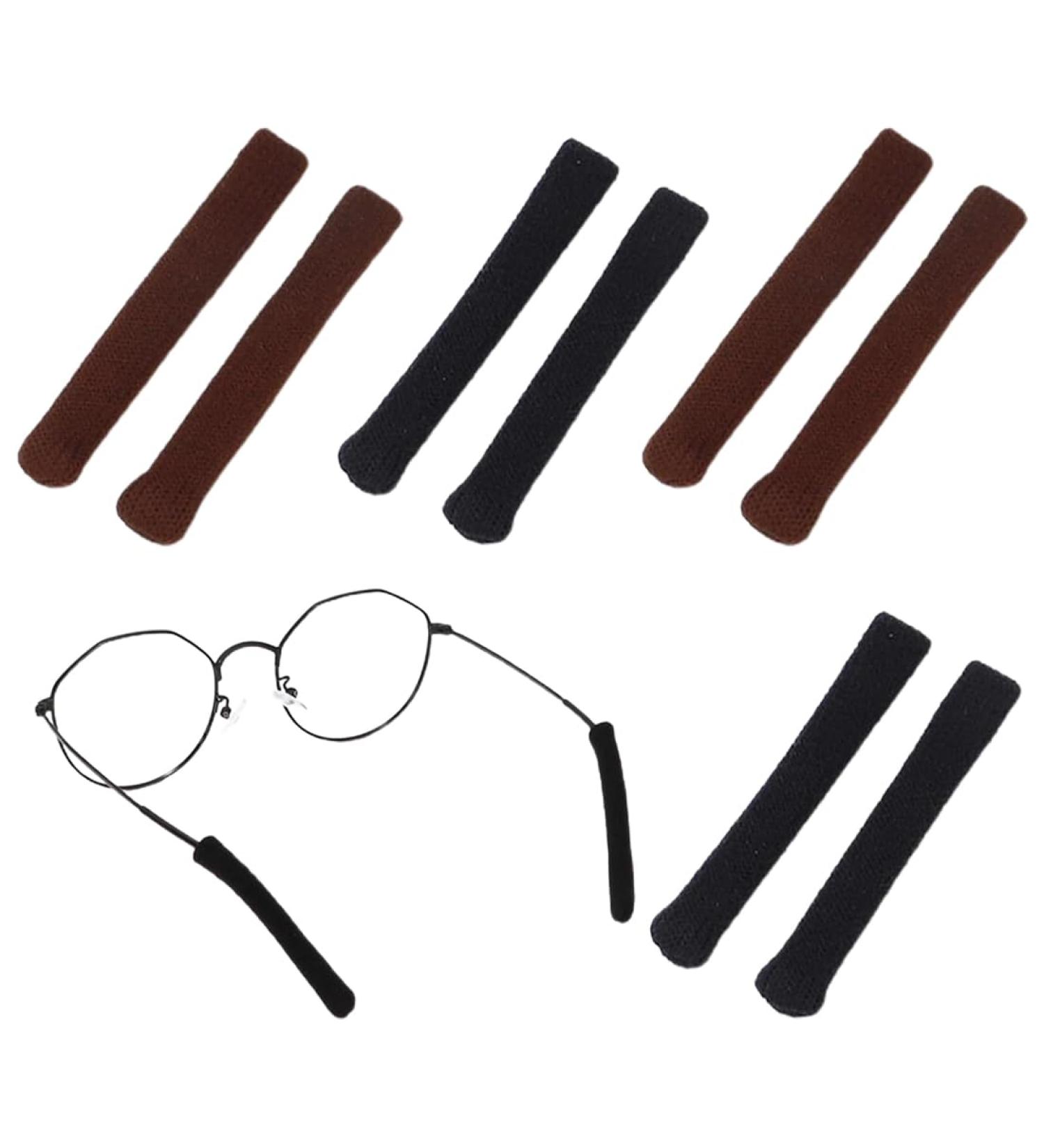 YOCDNOV 4 Pairs of Glasses Ear Pads - Anti-Slip Soft Ear Hooks for Reading Glasses (Black & Coffee) - Buy Online on GoSupps.com