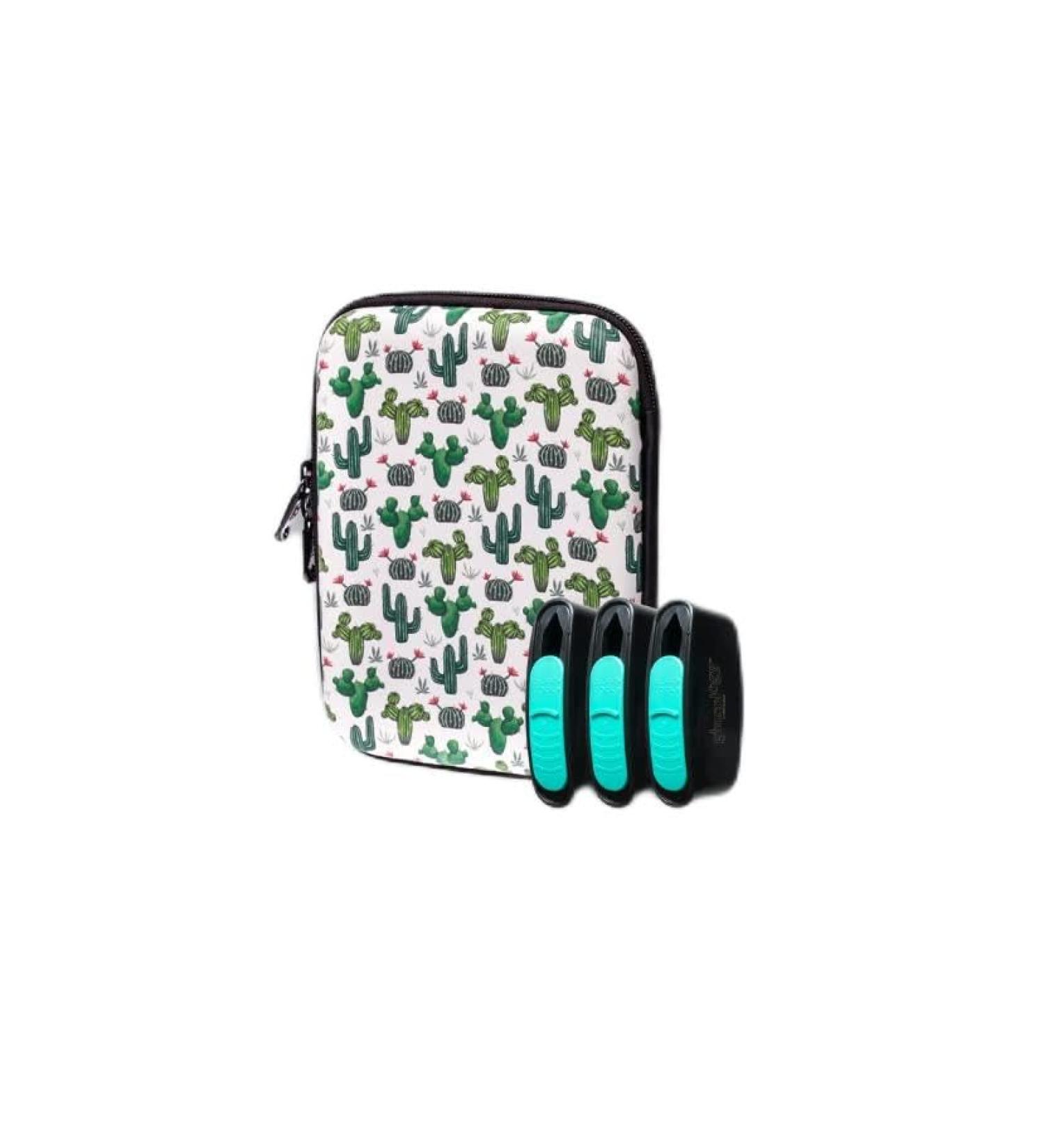 Glucology Classic Diabetes Travel Essentials - Diabetes Classic Case and 3 Pack of Pocket needle bins (Cactus Classic Case) - Buy Online on GoSupps.com