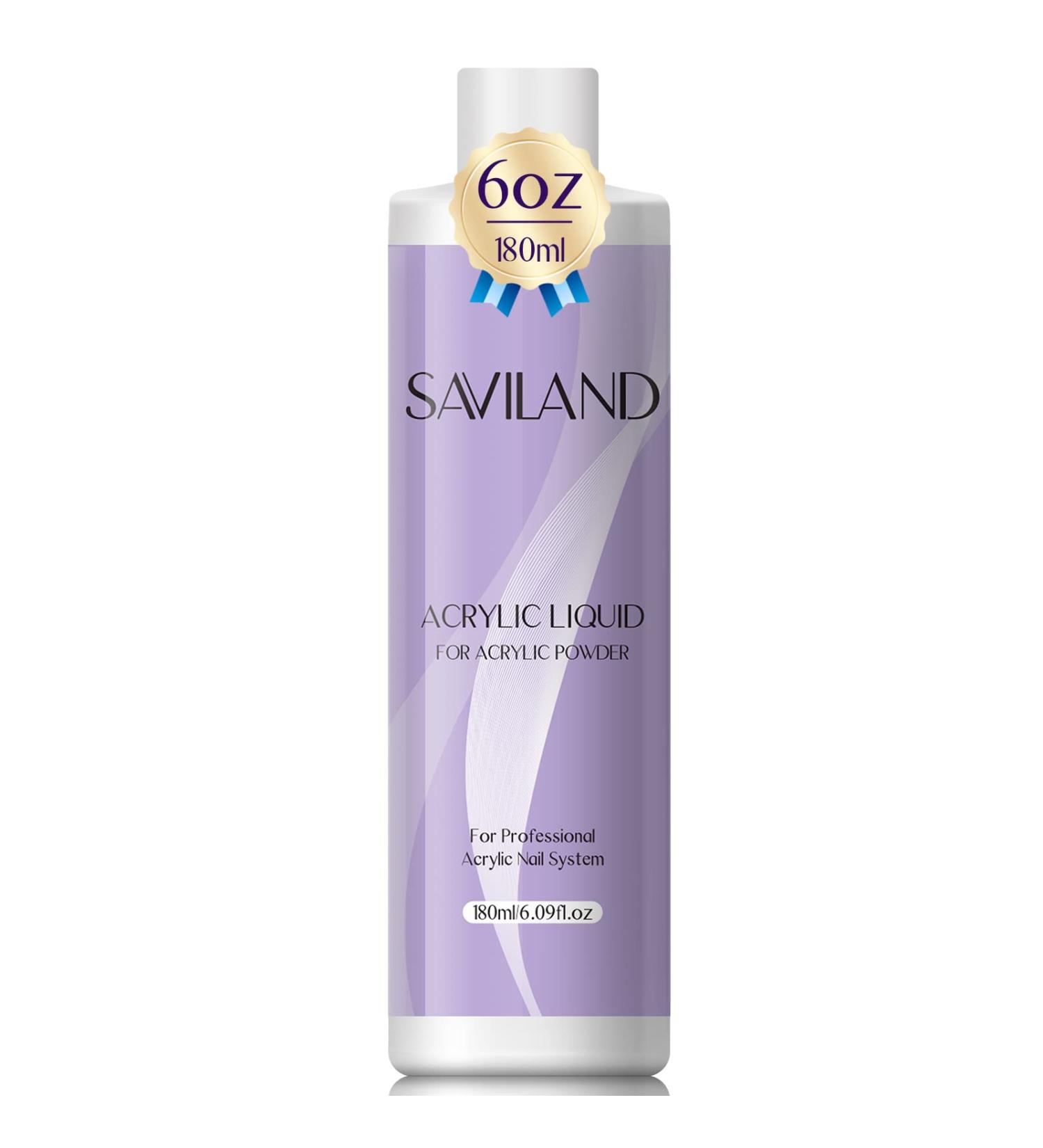 Saviland 6 oz Acrylic Liquid for Nail Extension & Carving - Low Odor, Non-Yellowing Formula for DIY Nail Salon Use - Buy Online on GoSupps.com