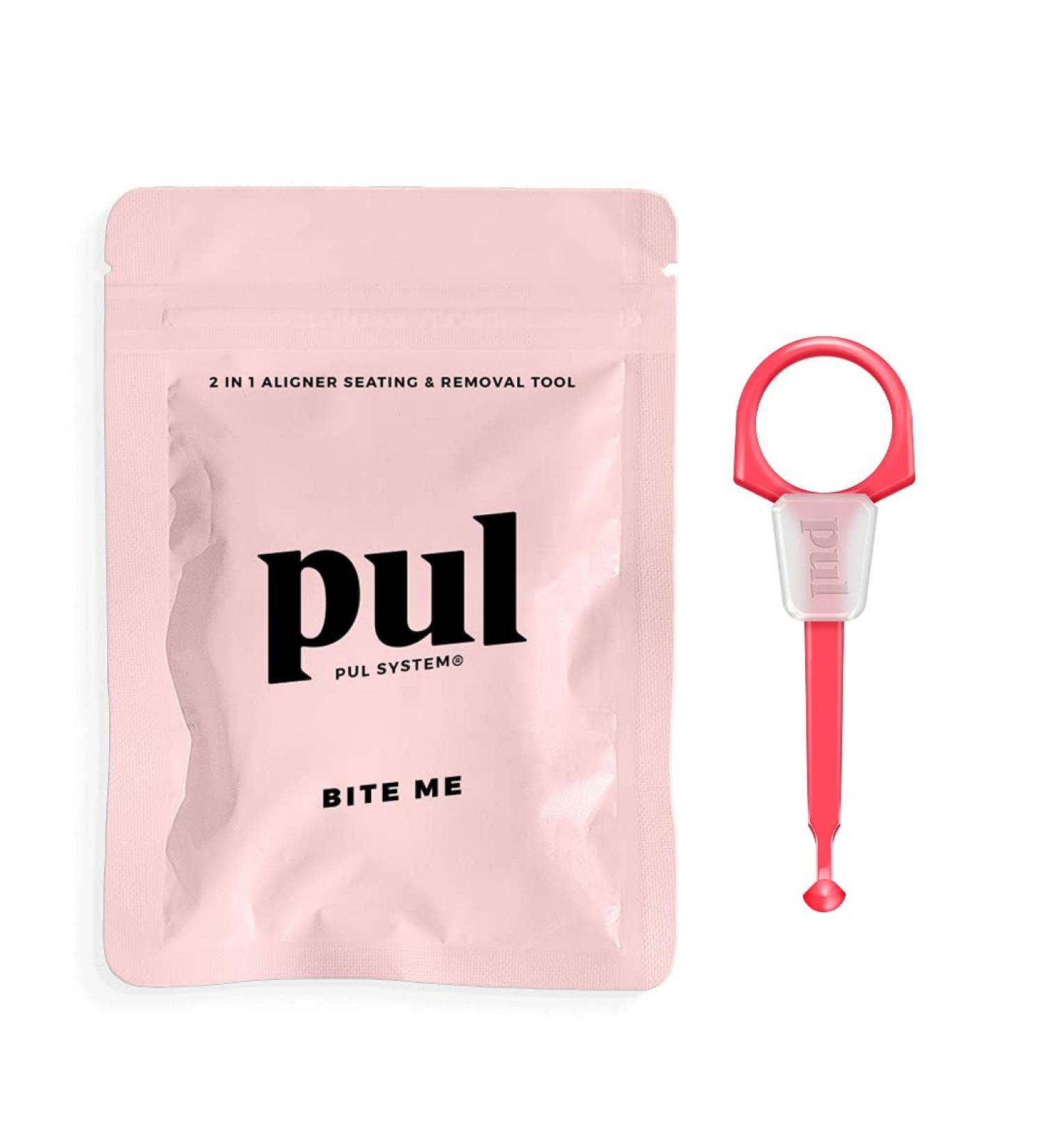 Pultool 2 in 1 Chewies & Clear Aligner Removal Tool Combo | Compatible with Invisalign & Removable Braces | Hygienic & Durable | Pink - Buy Online on GoSupps.com