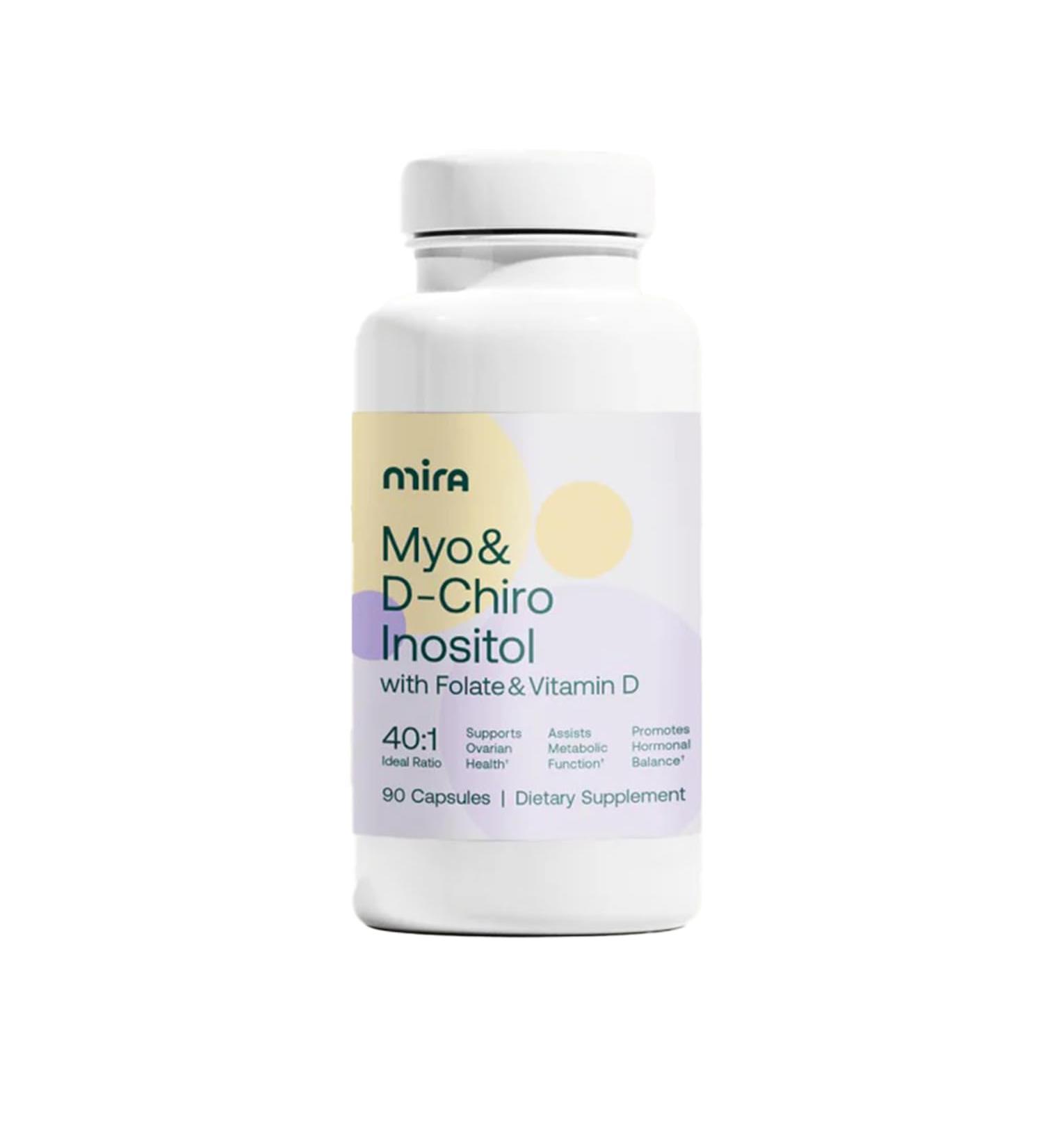 MIRA PCOS Supplement Myo Inositol & D-Chiro Inositol 40:1 Ratio Helps Promote Hormonal Balance and Support Ovarian Health & Metabolism 90 Capsules (30 Servings) 1 Bottle 1 Count (Pack of 90) - Buy Online on GoSupps.com
