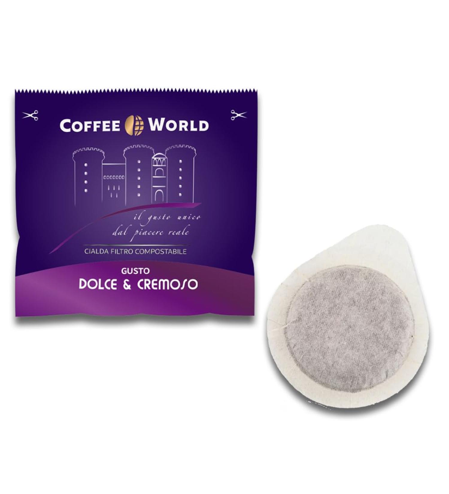COFFEE WORLD Pack of 100 pods with a mild and creamy taste compostable paper filter pod in ESE44 format 7.5 g - Buy Online on GoSupps.com