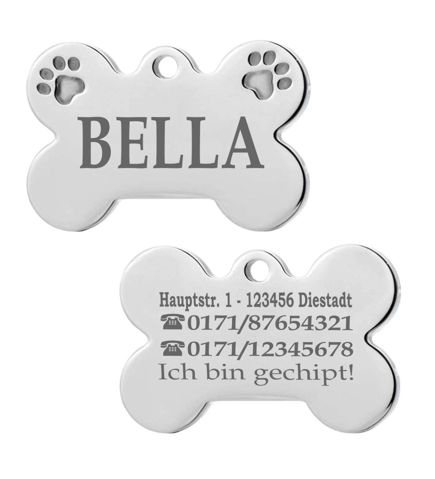 Personalized Bone-Shaped Pendants for Medium to Large Dogs & Cats - Custom Paw Engraving | Ibera Gifts - Buy Online on GoSupps.com