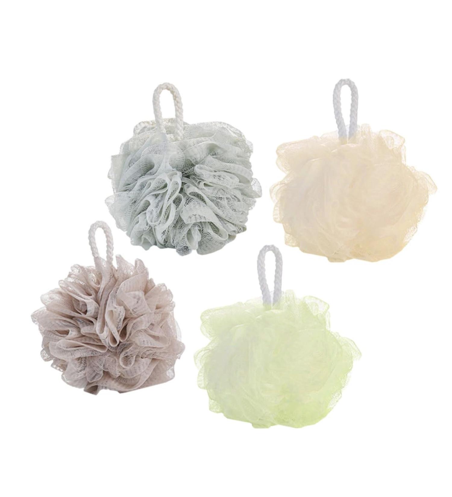 NOLITOY 4pcs Shower Ball Mesh Sponge - Luxurious Bath Pouf for a Spa-like Experience | International Shipping Available - Buy Online on GoSupps.com