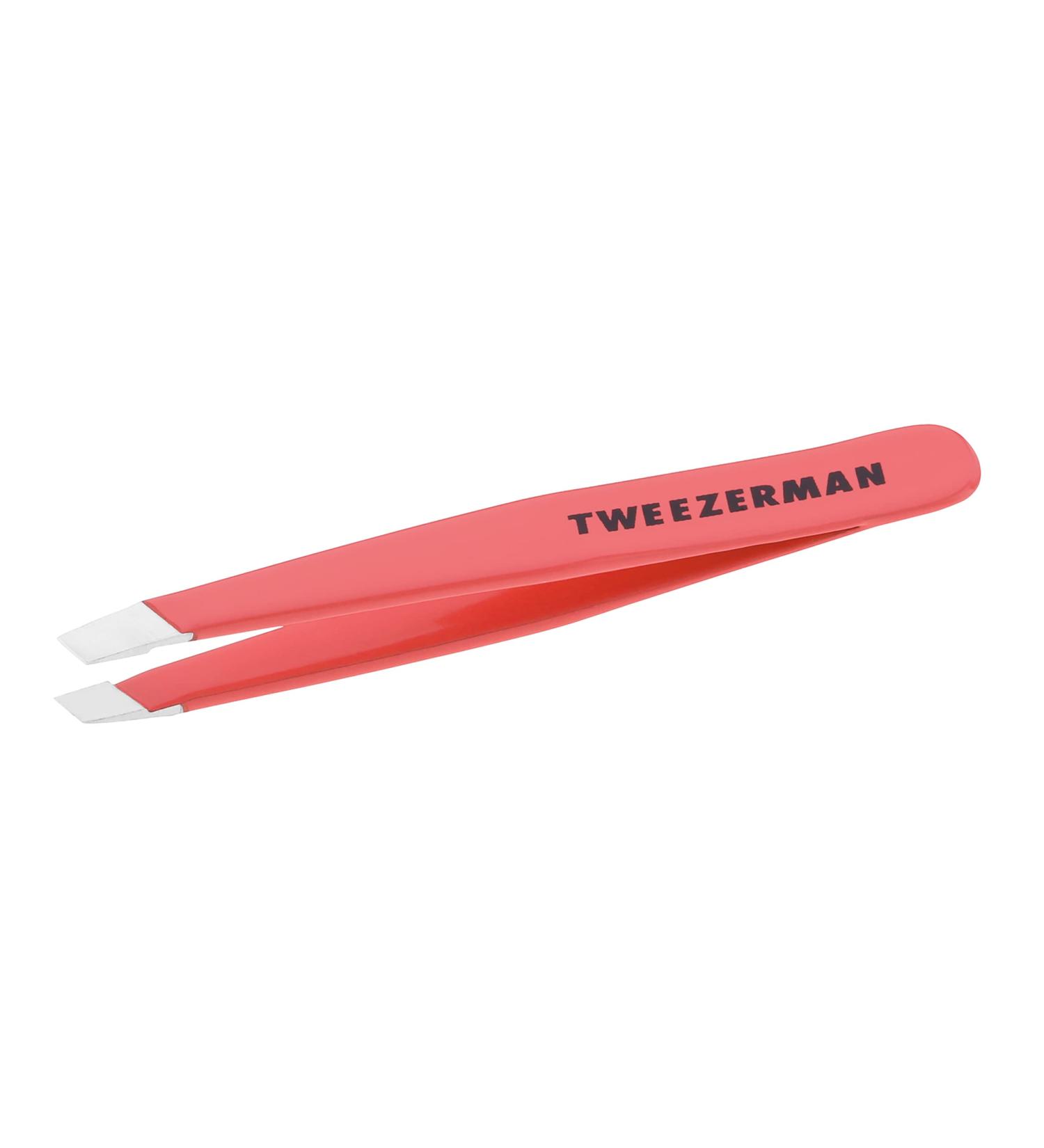 TWEEZERMAN Mini Tweezers with Hand-Filed Beveled Tip for Eyebrow Plucking - Geranium Color | International Shipping Available - Buy Online on GoSupps.com