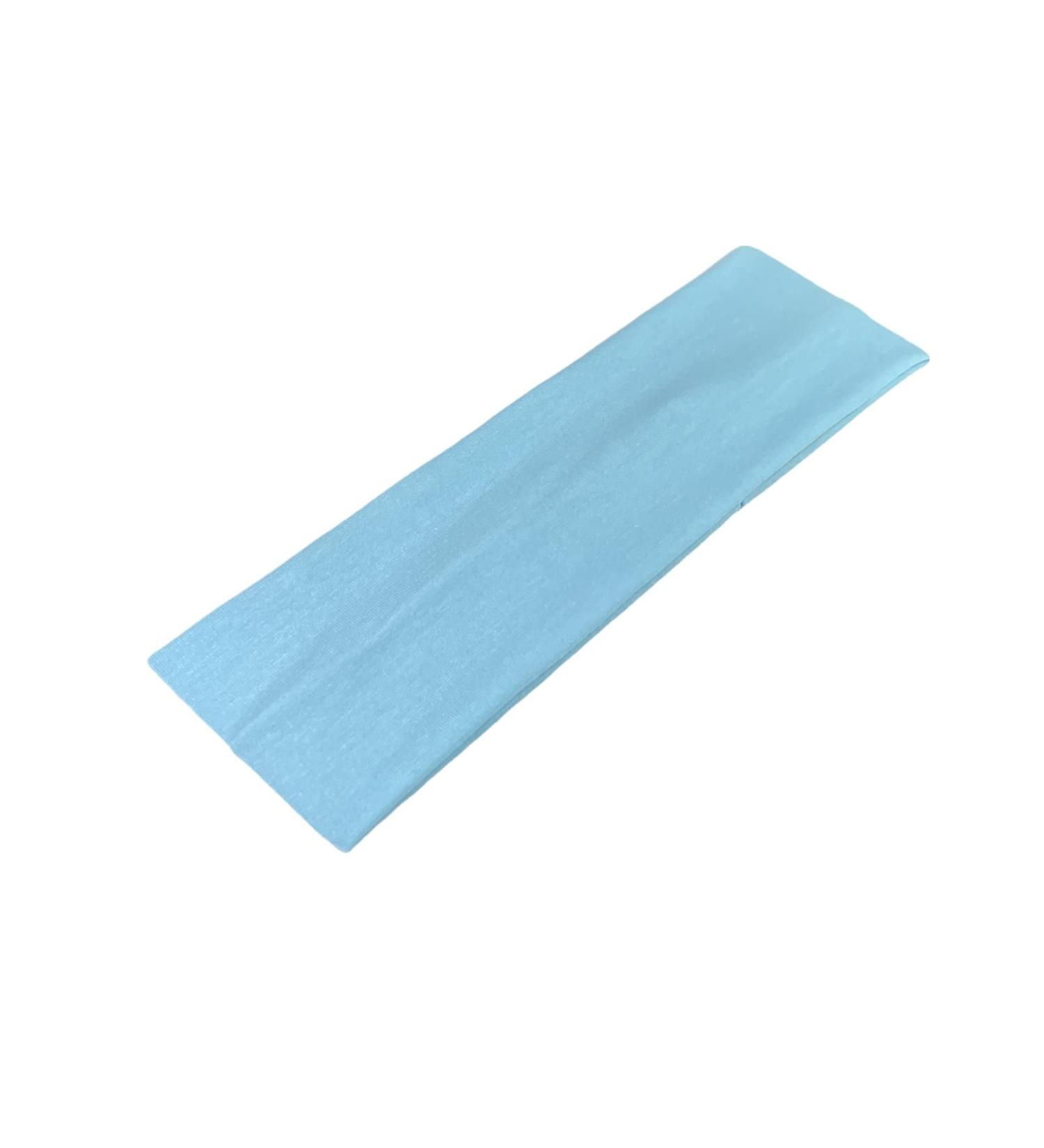 WESTEND CHOICE 7cm Wide Headbands Plain Stretchy Hairband Unisex Kylie Headband Bandeau Gym Exercise Headbands for Women & Men Soft Yoga Head Band (Light blue)