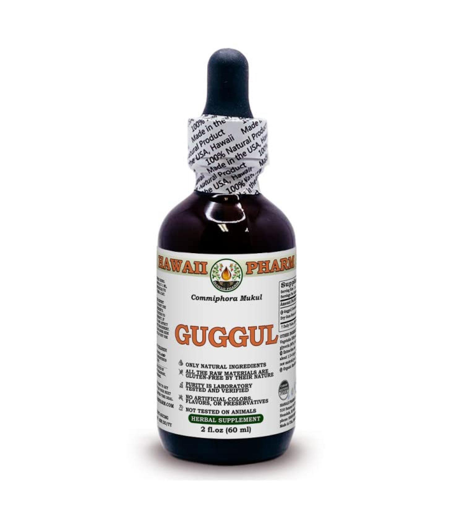 Hawaii Pharm Guggul Extract - Alcohol-Free Commiphora Mukul Liquid Glycerite (60 ml) | International Shipping Available - Buy Online on GoSupps.com