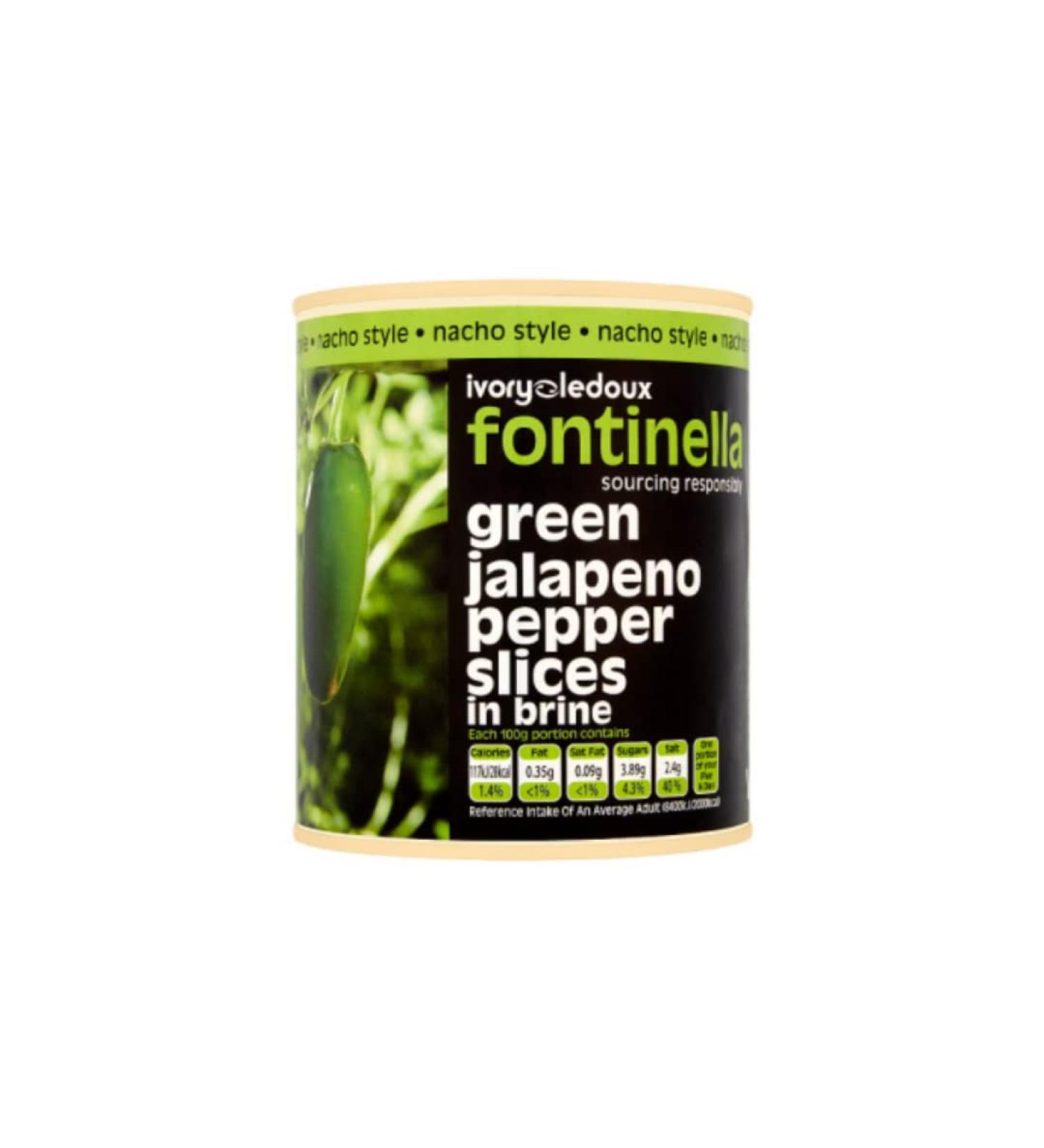 Fontinella Green Jalapeno Pepper Slices in Brine 800g x 12