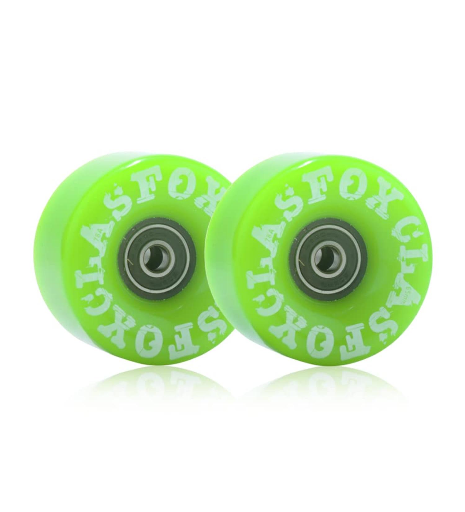 CLAS FOX Quad Roller Skate Wheels 8 Pack - Shinning Green | Bearing Installed | Outdoor and Indoor Use - Buy Online on GoSupps.com