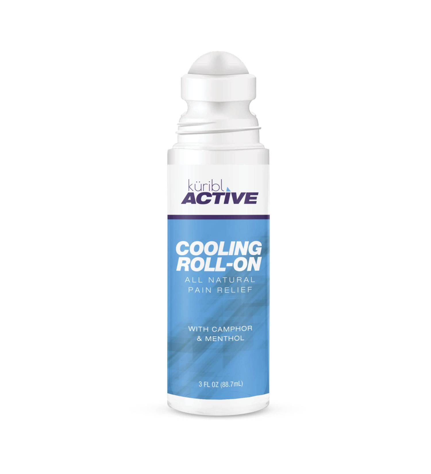 Kuribl Active Pain Relief Cooling Roll-On 3 oz - Fast Acting Long Lasting Topical Pain Reliever for Muscle Soreness and Joint Pain - All Natural Formula - Buy Online on GoSupps.com