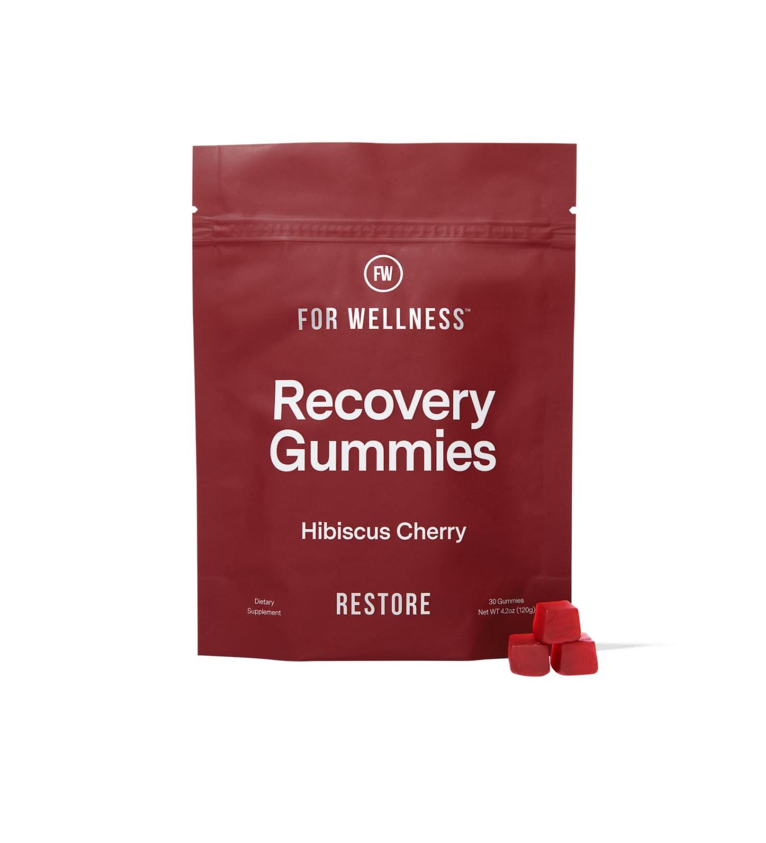 Wellness Recovery Gummies - Hibiscus Cherry (30 Gummies) | Muscle Recovery Soreness Relief & Energy Boost - Shop Now for International Shipping - Buy Online on GoSupps.com