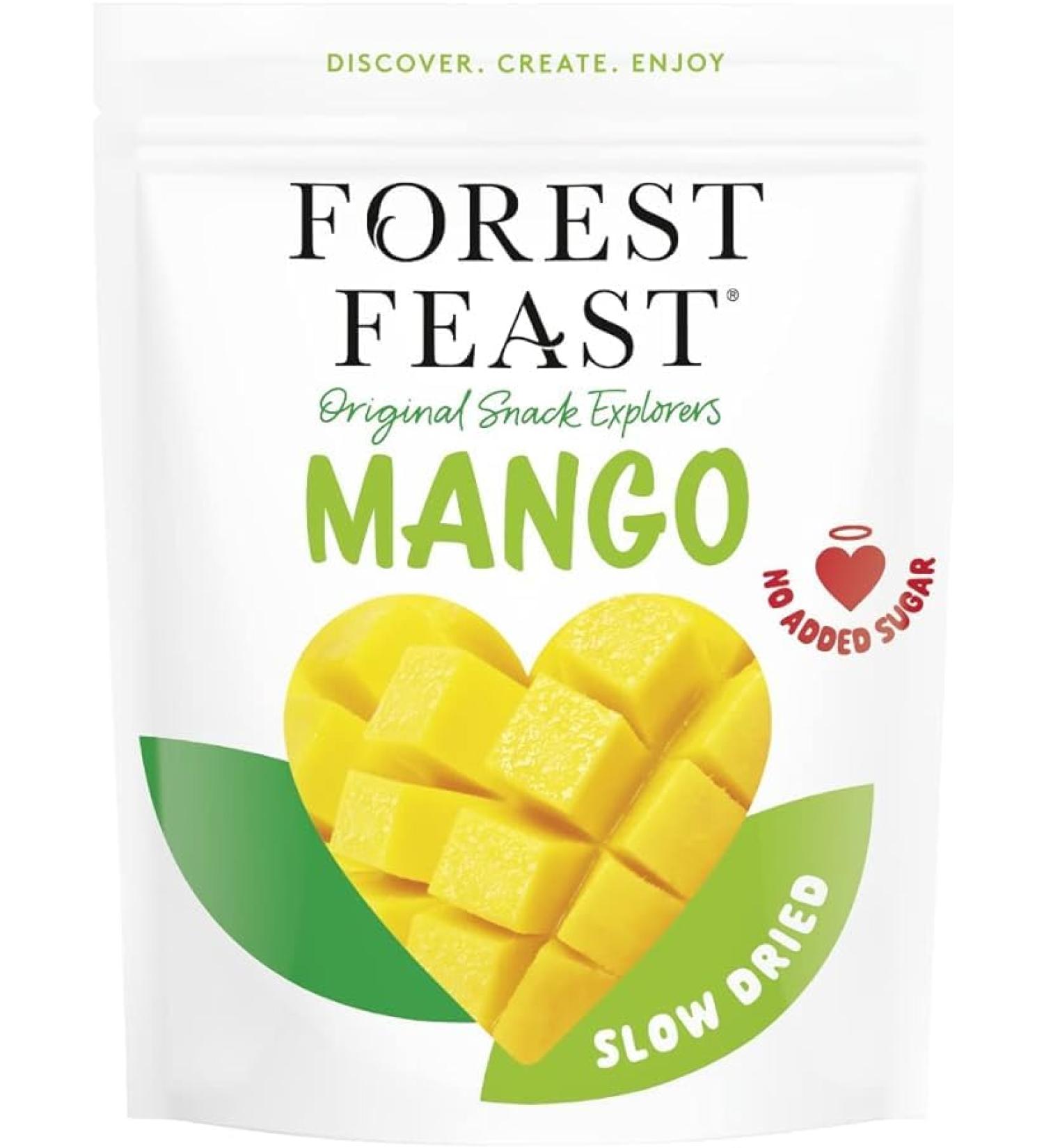 FOREST FEAST Exotic Dried Natural Mango 650g | Snack Size Pieces of Dried Fruit Mango with No Added Sugar & High in Fibre | Ready to Eat Snack Vegan Option