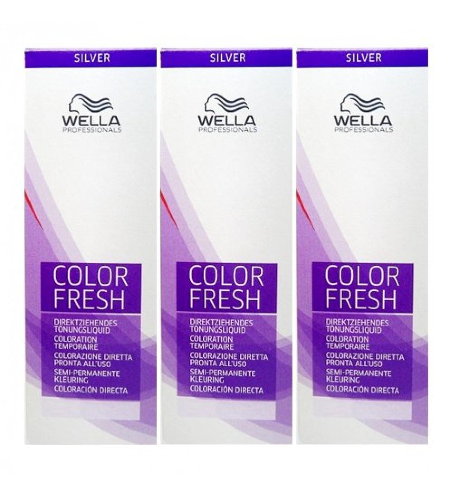 Wella Color Fresh Silver 8/81 light blonde pearl-ash 3 x 75 ml tinting liquid gel tint CF