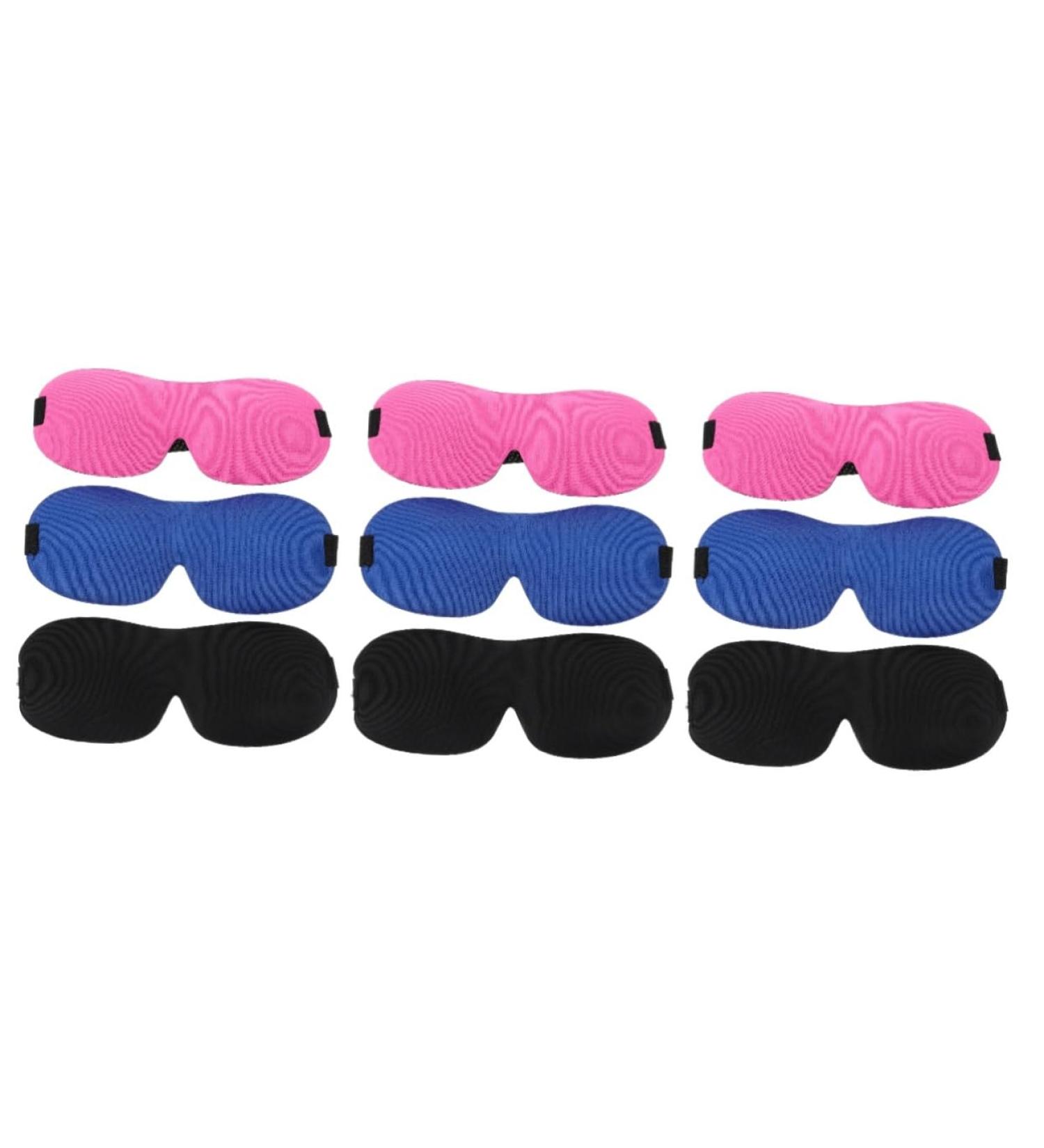 Shop Minkissy 3D Eye Masks - 9 Pcs Sleep Mask for Kids & Adults Adjustable Satin Blindfolds Reusable Eye Patches for Travel - Buy Online on GoSupps.com