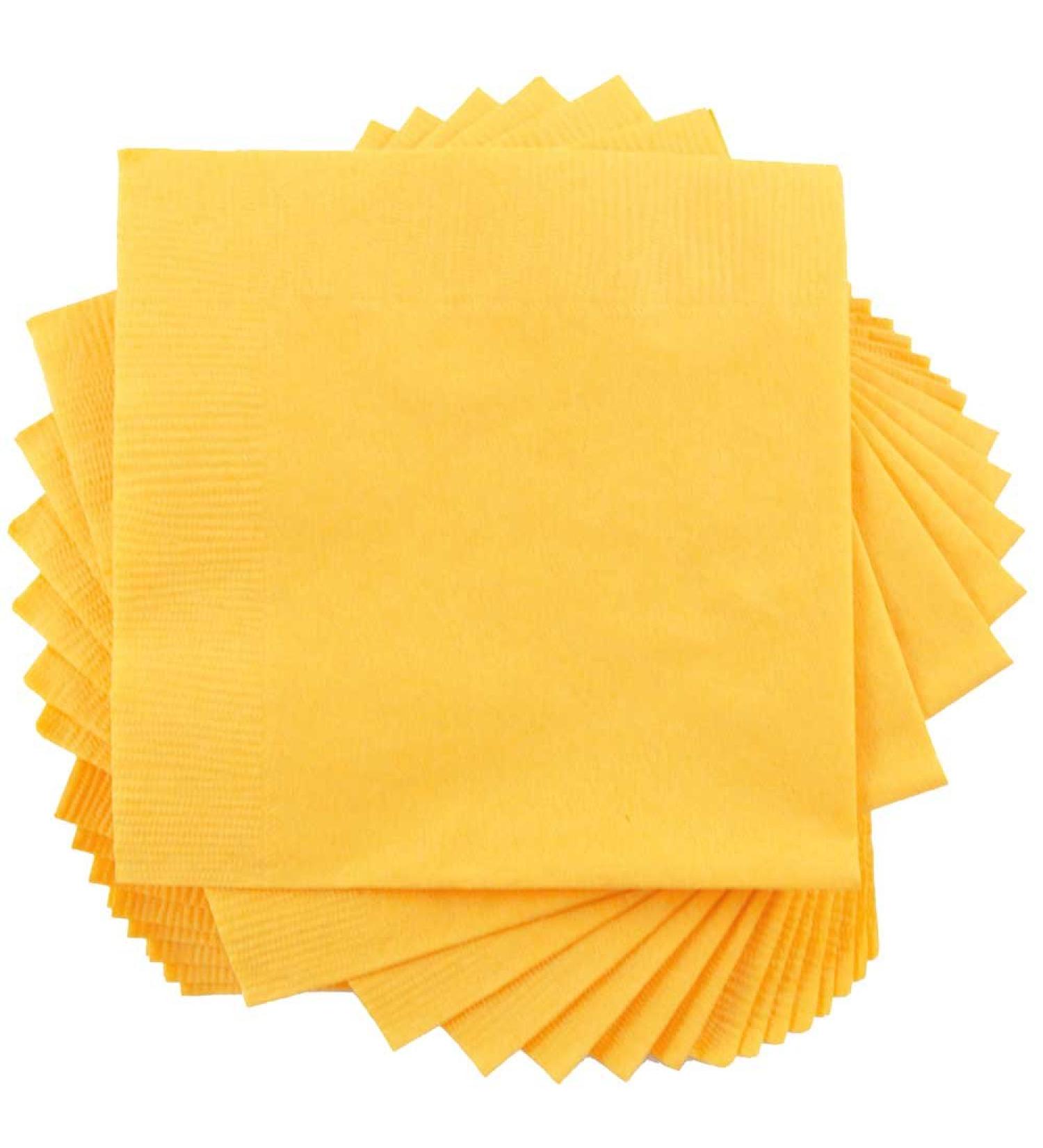 JAM PAPER Medium Lunch Napkins - 6 1/2 x 6 1/2 - Yellow - 50/Pack 6.5x6.5 Inch (Pack of 50) Yellow - Buy Online on GoSupps.com
