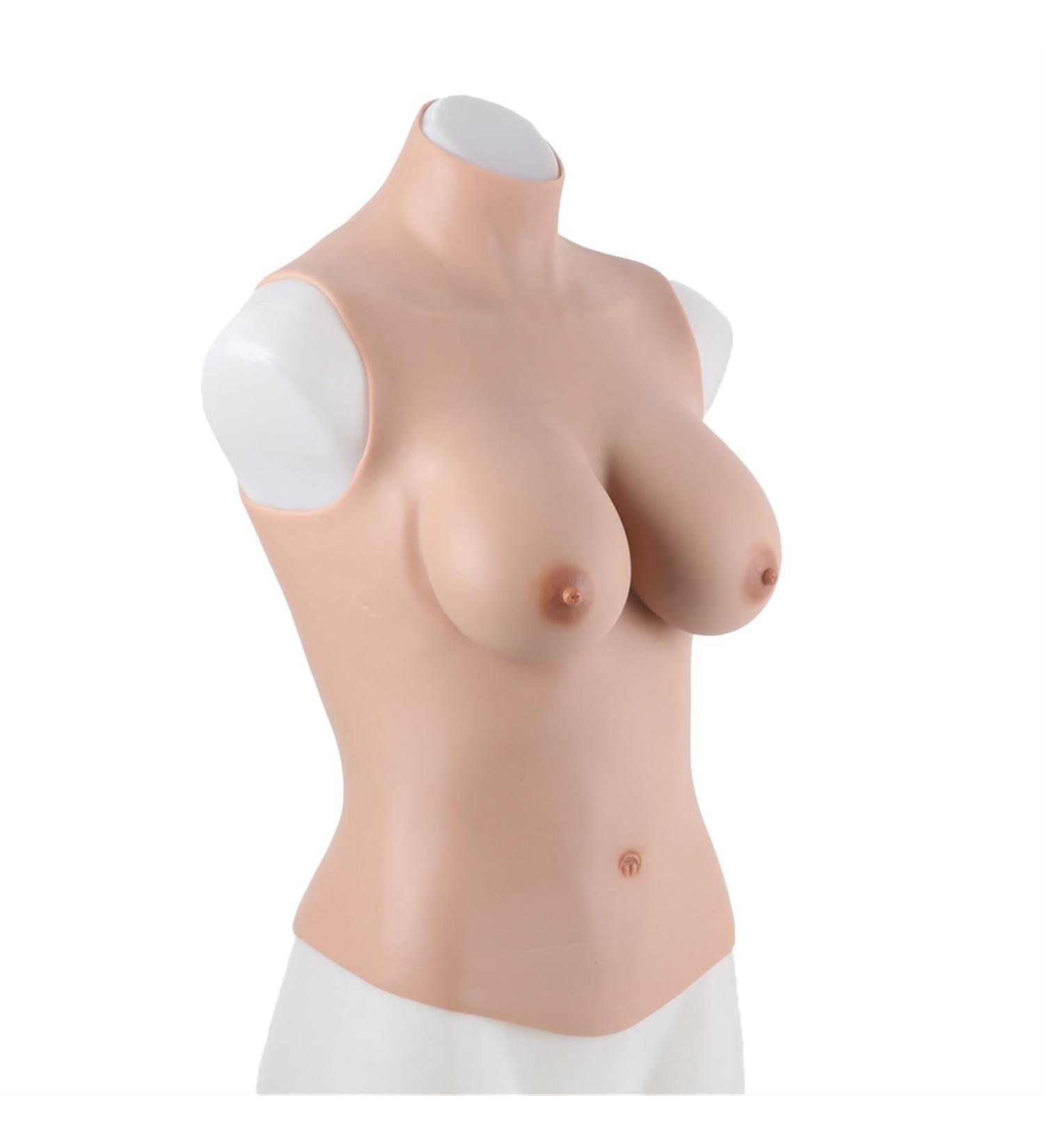 Knobco High Collar Silicone Breast Forms - Realistic Prosthesis for Mastectomy Weddings Halloween & Cosplay - Brown Skin Size C - Buy Online on GoSupps.com