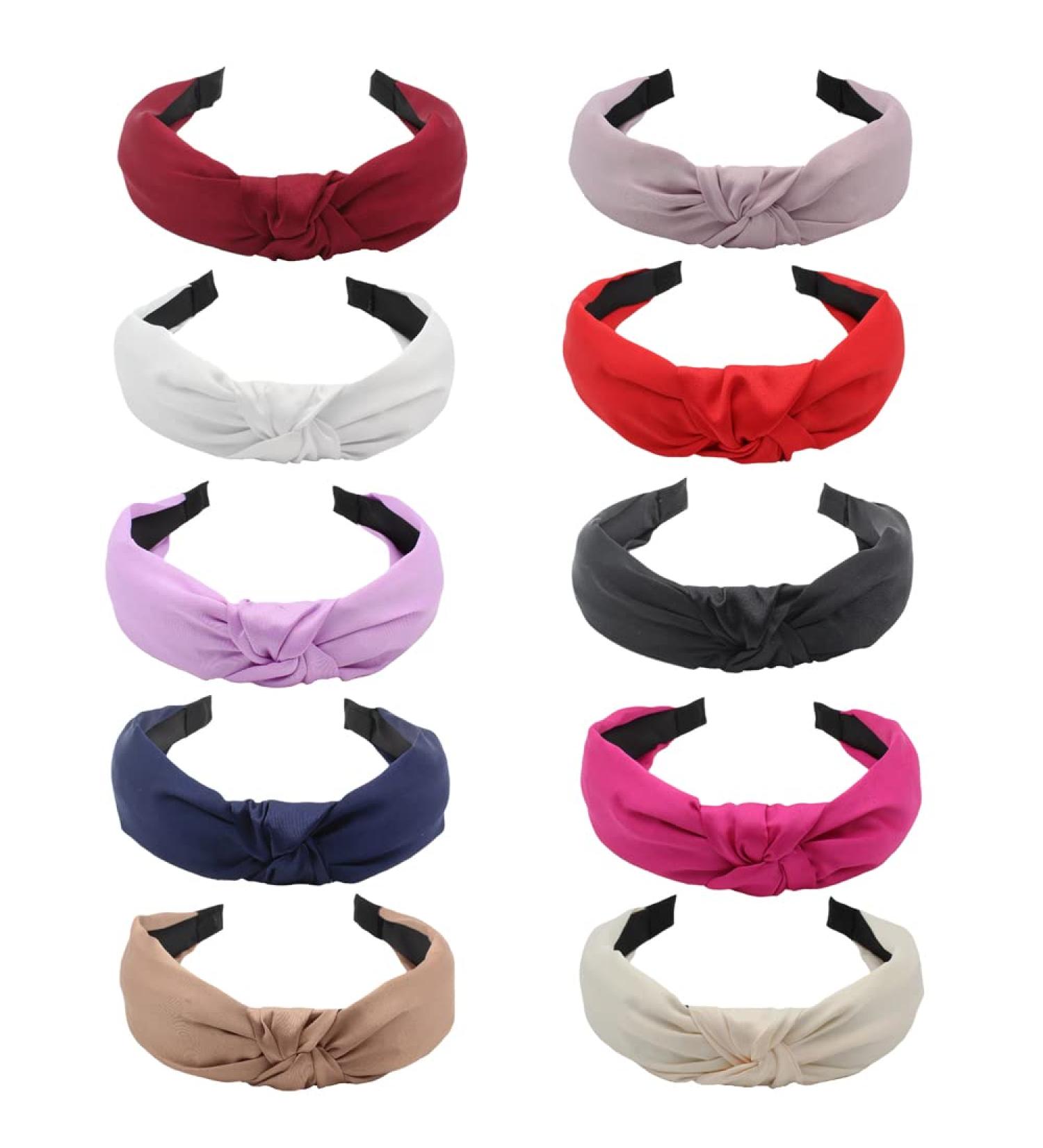 Headband for Women Girl Fabric Hair Band Alice Band Elastic Headband ladies headbands Hair Accessories for Women and Girl (10Silk) - Buy Online on GoSupps.com
