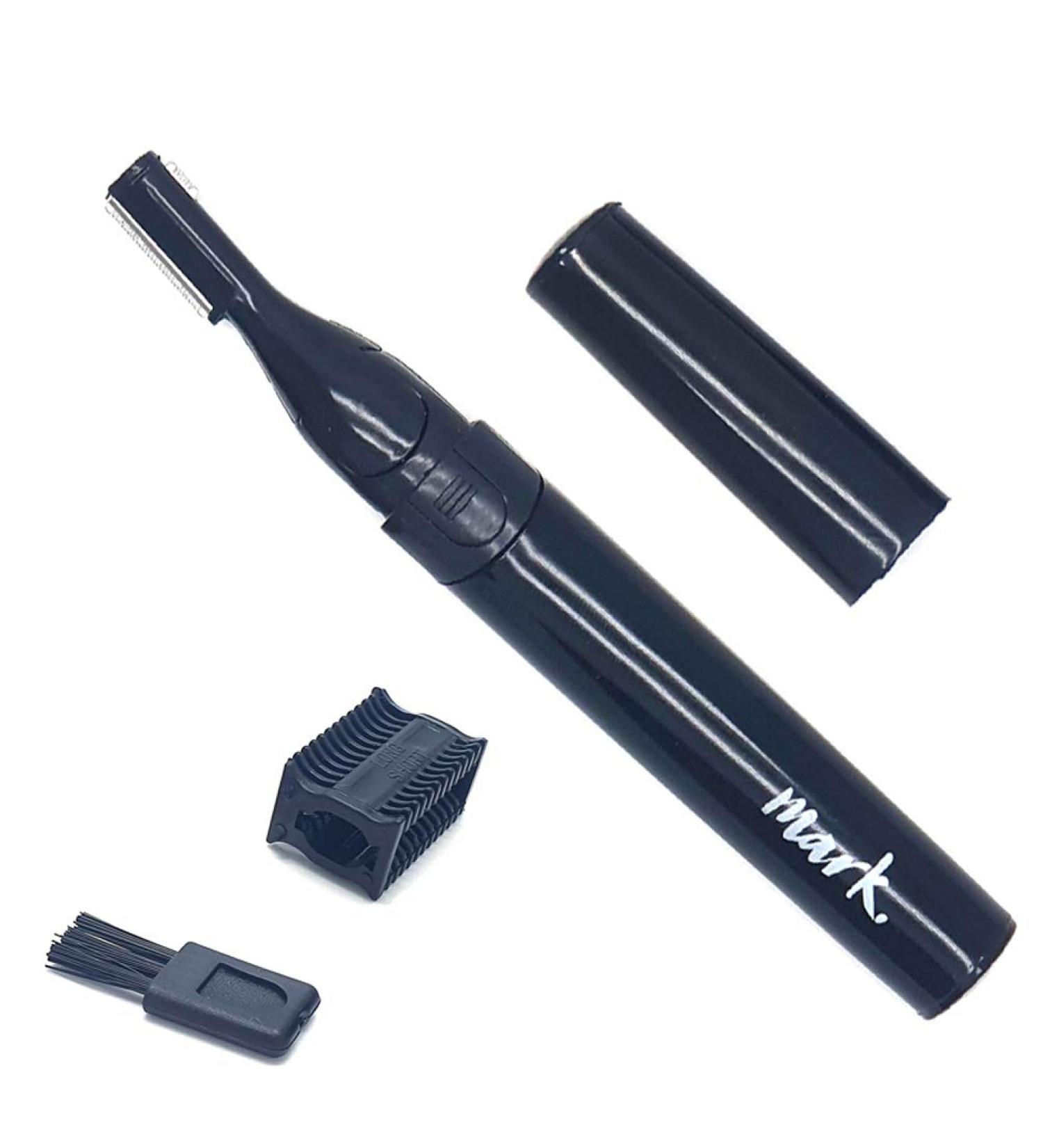 Mark Electric Portable Eyebrow Nose Ear Lips Facial Hair Trimmer & Precision Hair Remover with 2 Blade Heads for Men & Women (Black) - Buy Online on GoSupps.com