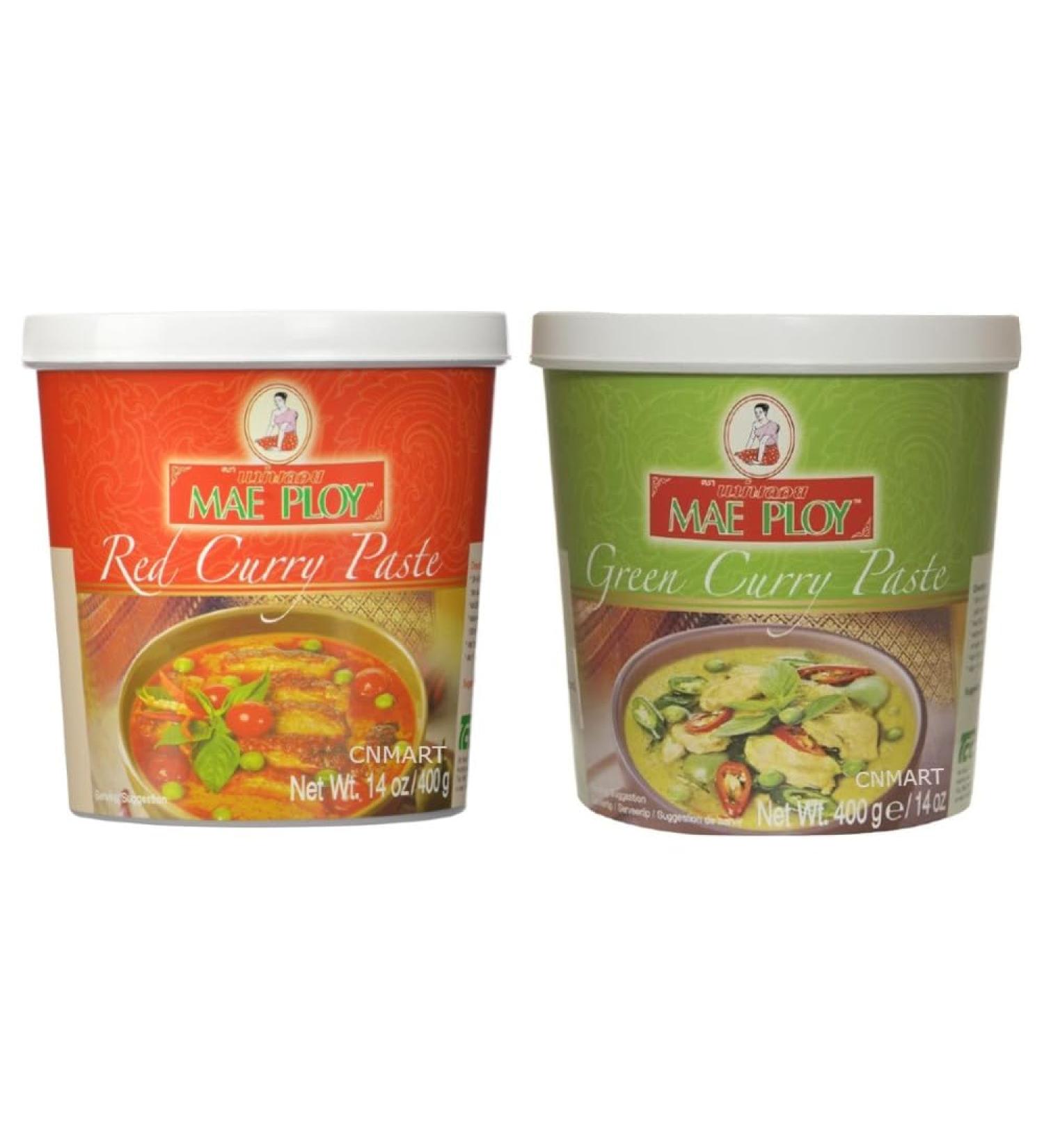 Mae Ploy Thai Green Curry and Red Curry Paste 400g by CNMART - Buy Online on GoSupps.com