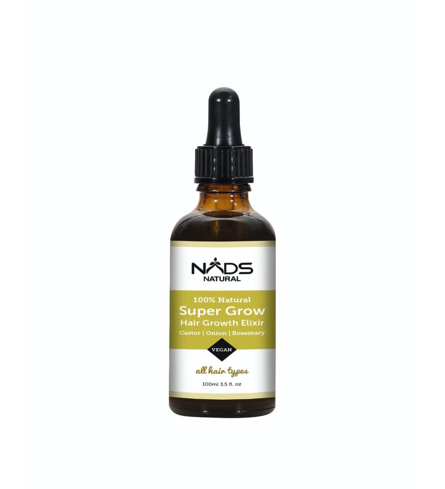Super Grow Elixir Hair Growth Elixir with Rosemary Castor Onion Oil 100% Natural 100ml By NADSNATURAL Made in Uk - Buy Online on GoSupps.com