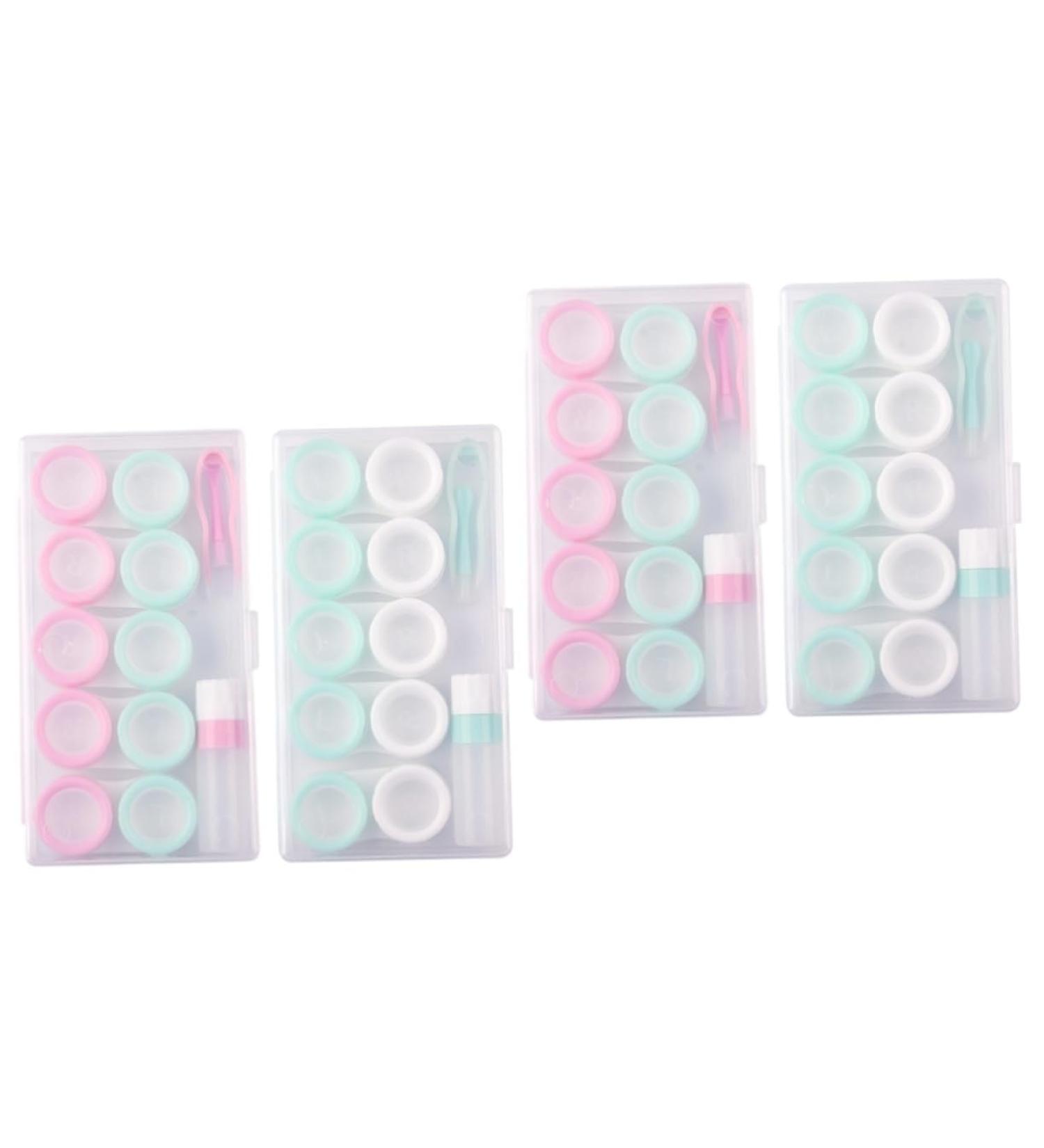 Healeved 4 Sets Colored Contact Lens Storage Boxes | Travel Cases & Tweezers | Secure & Stylish Containers for Lenses - Buy Online on GoSupps.com