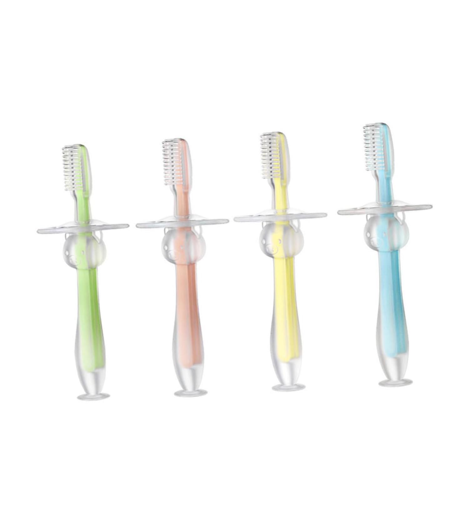 Collbath 4-Piece Silicone Bristle Toothbrush Set for Babies & Toddlers | Infant & Training Toothbrush for Safe Teeth Cleaning - Buy Online on GoSupps.com