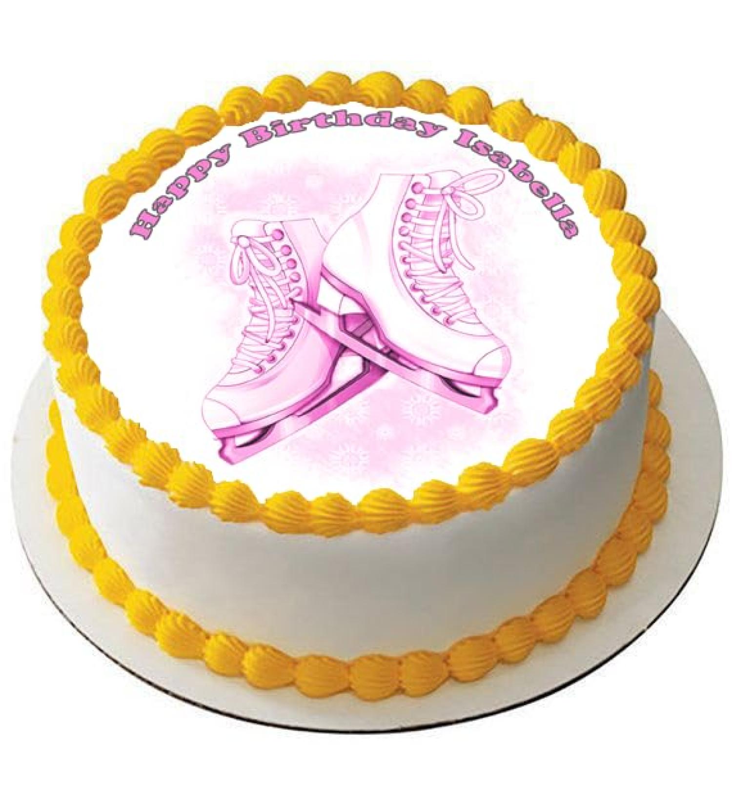 ICE SKATING BOOTS 7.5" PREMIUM Edible ICING Cake Topper D2