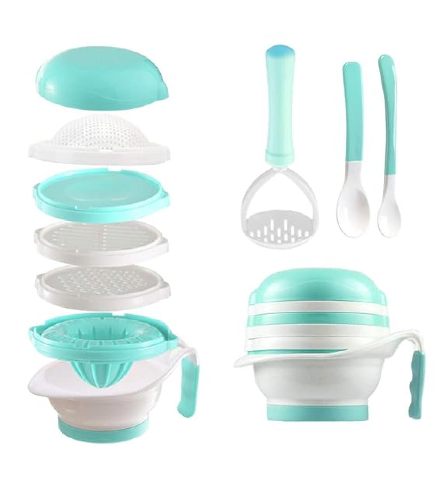 Matyz Versatile Baby Food Maker Set - Homemade Baby Food Mills with Hand Masher  Juicer  and Grater - BPA Free (Mint Green) - Buy Online on GoSupps.com